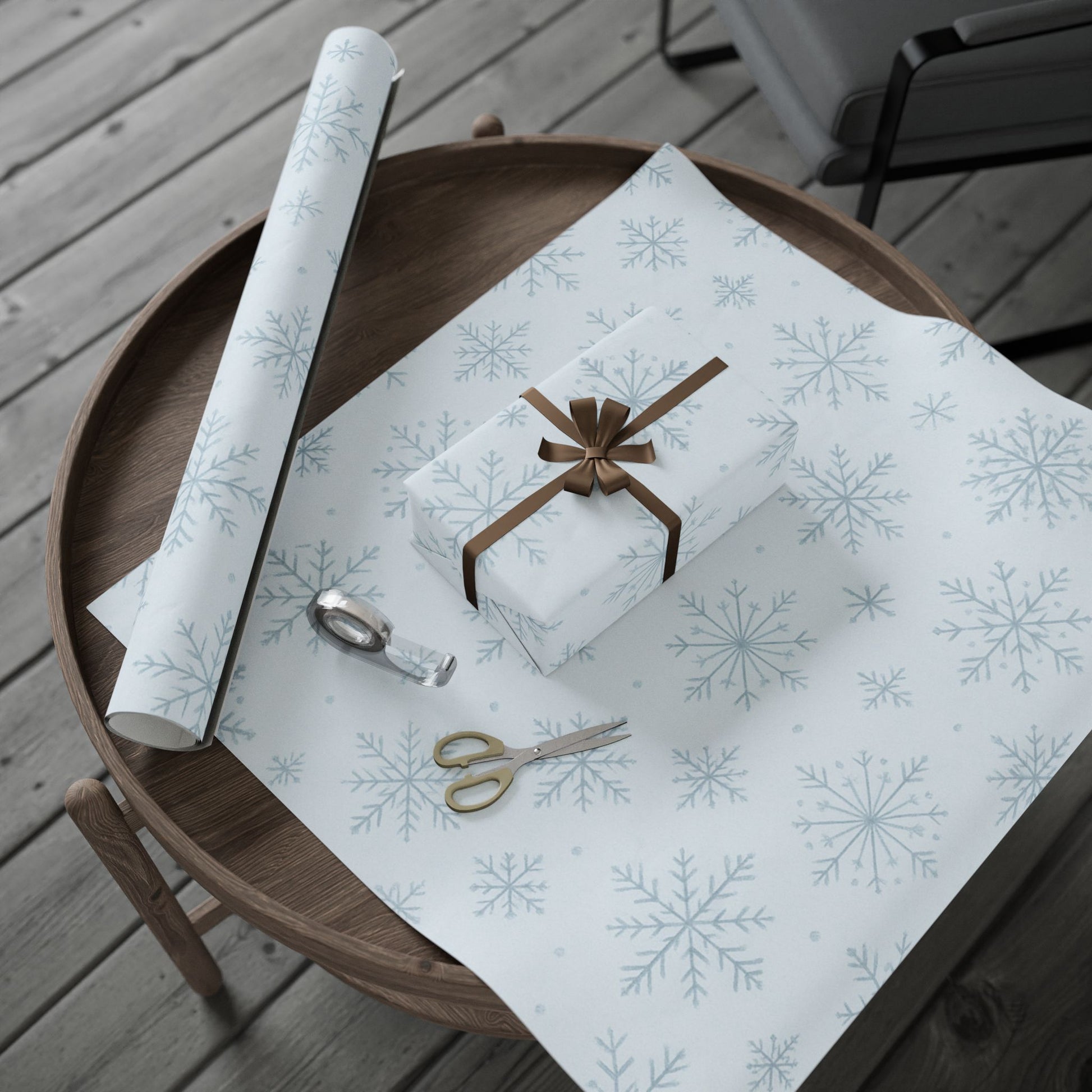 Winter-Themed Wrapping Paper, Snowflake Gift Wrap for Holidays, Christmas, Birthdays, DIY Projects, Eco-Friendly Gift Packaging