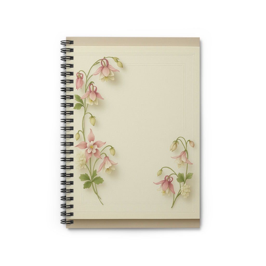 Blush Columbine Floral Spiral Notebook – Elegant Botanical Journal