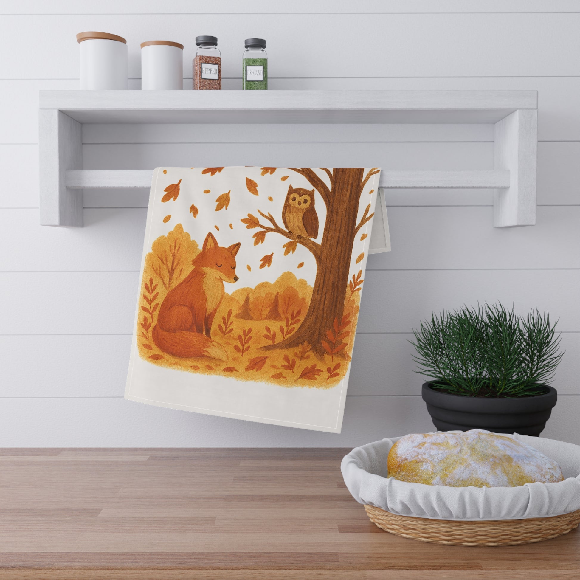 Autumn Cozy Tea Towels | Fall Decor, Gift for Hostess, Kitchen Linen, Thanksgiving, Cozy Season Essentials