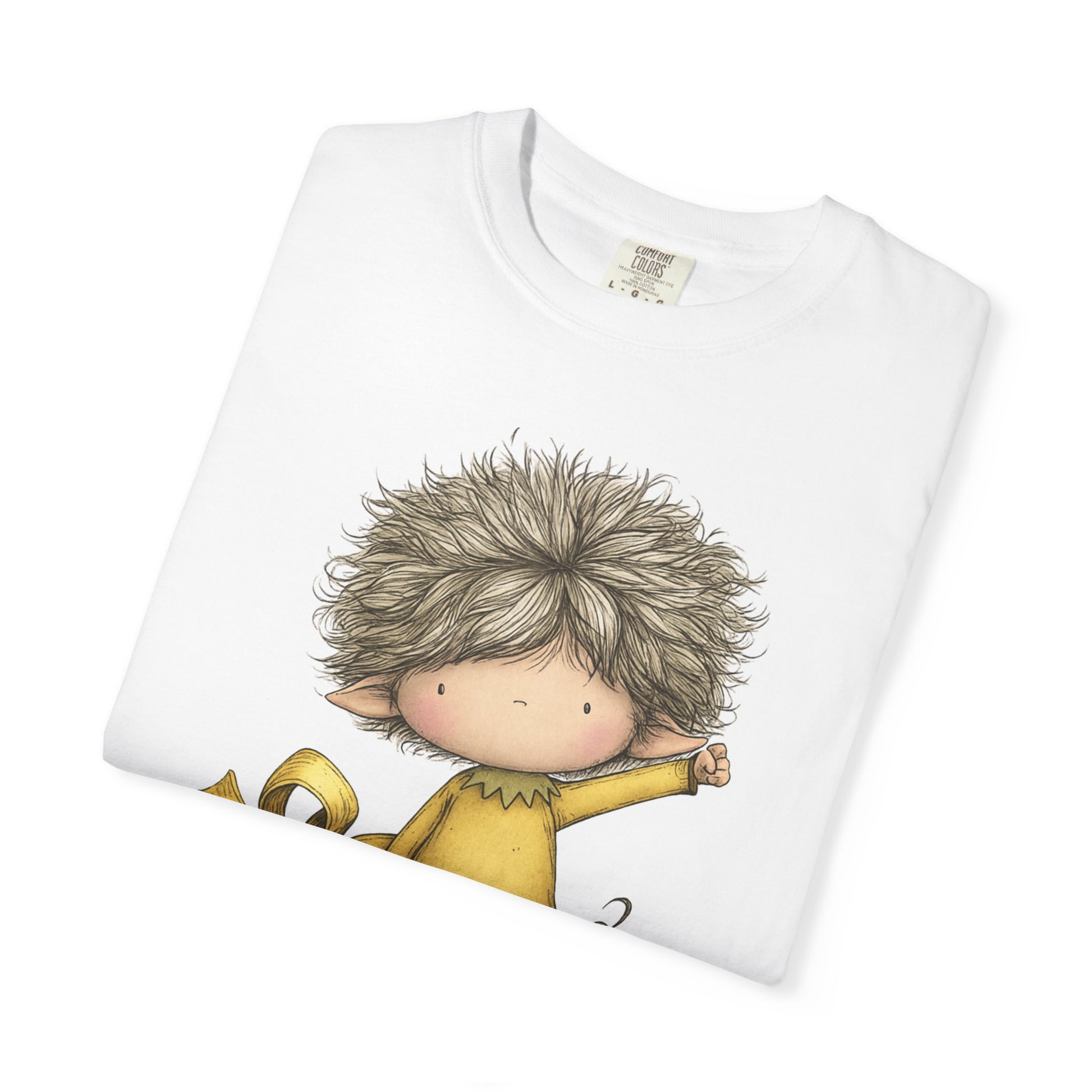 Christmas Elf on Gift Box T-Shirt – Whimsical Holiday Elf Shirt – Cute Christmas Gift Graphic Tee – Festive Cozy Apparel