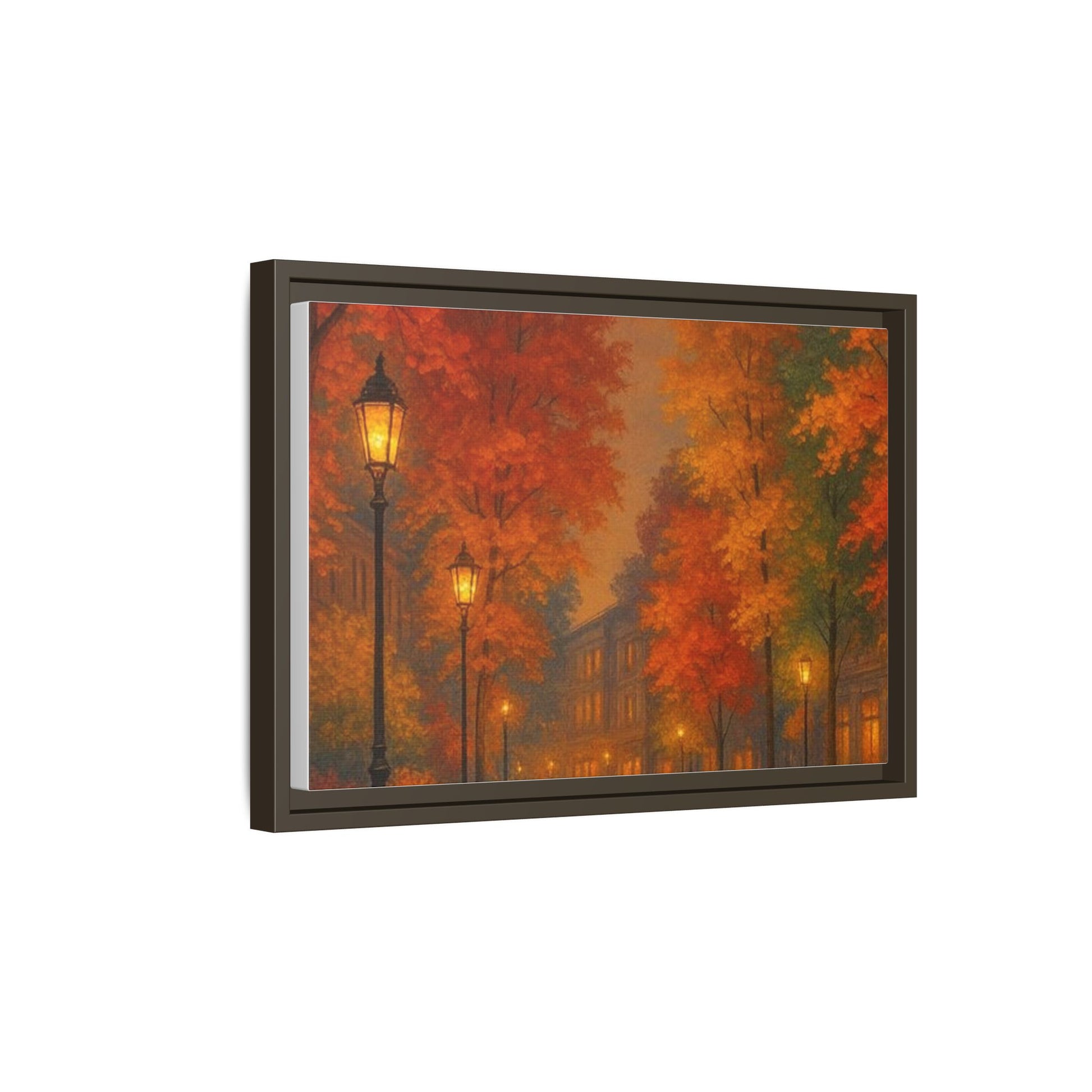 Autumn Cityscape Canvas Art – Warm Fall Skyline Wall Décor
