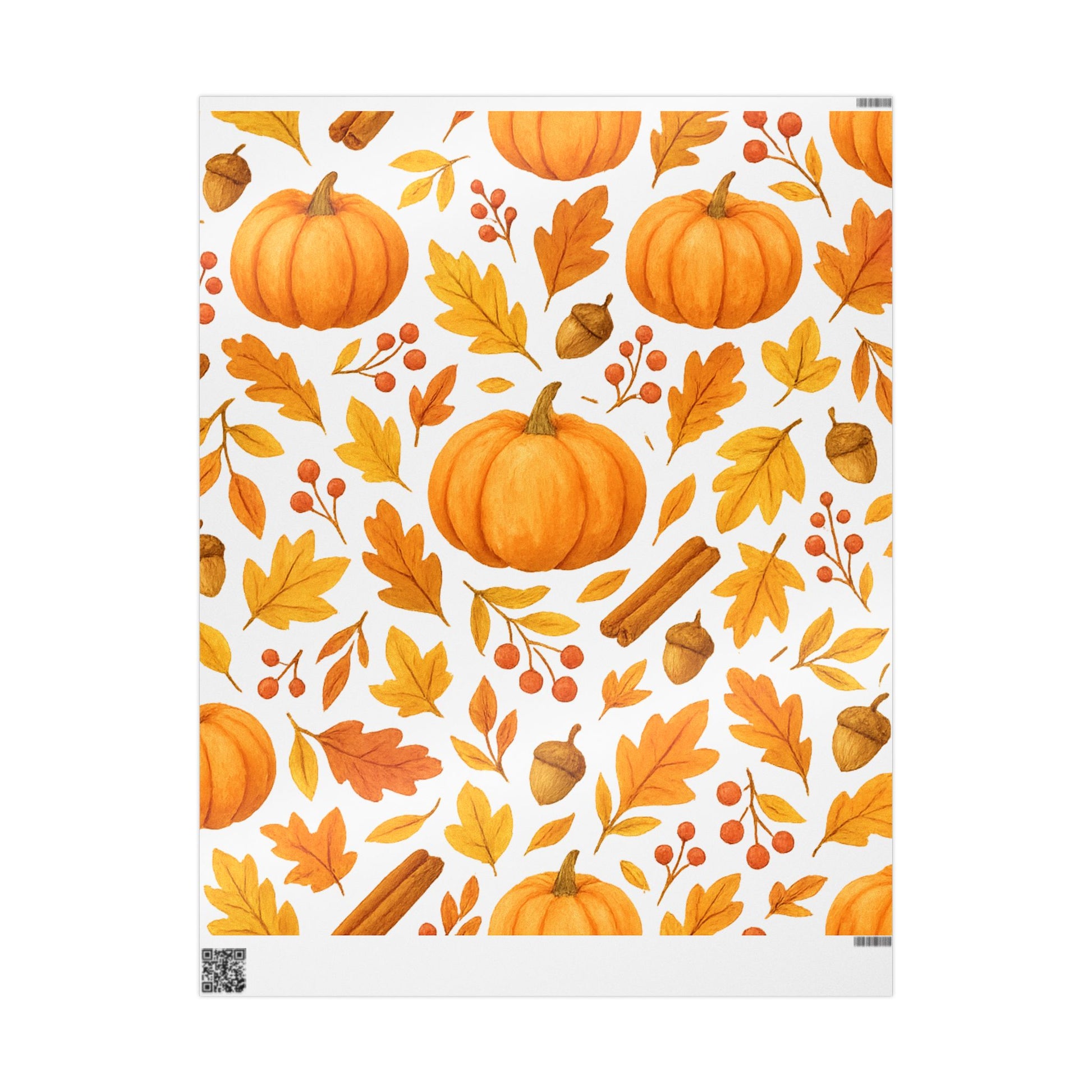 Autumn Pumpkin Wrapping Paper, Fall Gift Wrap, Seasonal Packaging, Thanksgiving Decor, Eco-Friendly Gift Wrap