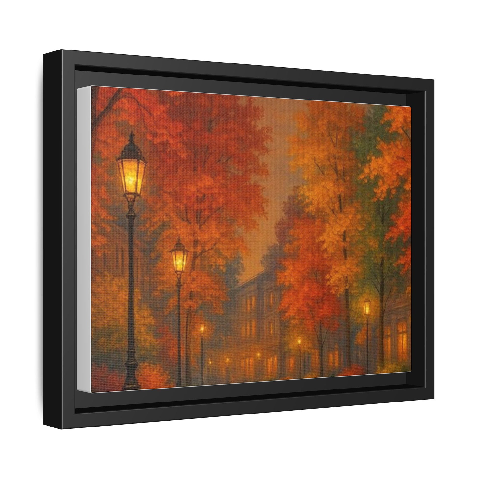 Autumn Cityscape Canvas Art – Warm Fall Skyline Wall Décor