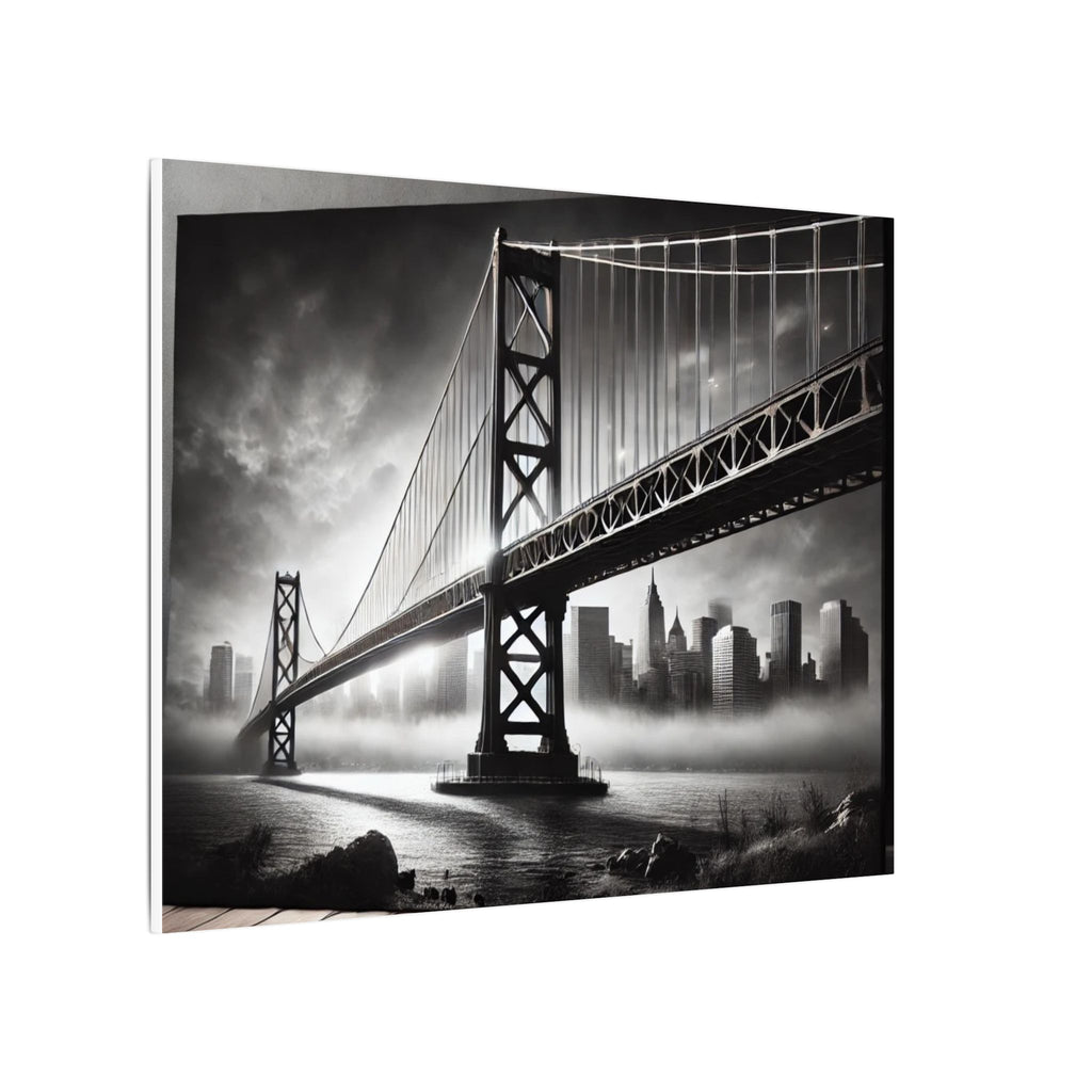 Horizontal Golden Gate Bridge Black & White Wall Art – Dramatic San Francisco Photography Print in Black Frame (2 of 3)