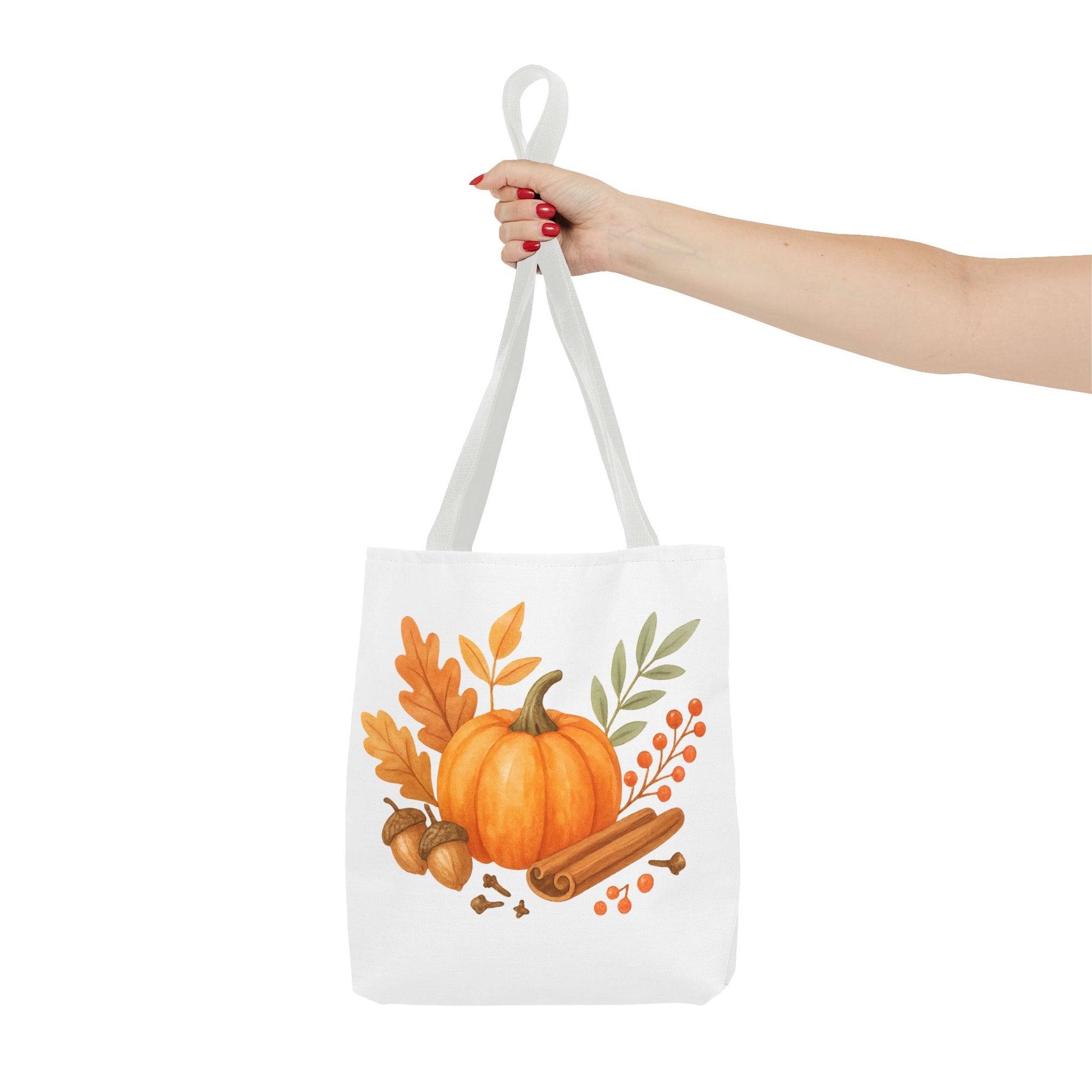 Pumpkin & Autumn Leaves Tote Bag – Fall Market Farmhouse Style Carryall