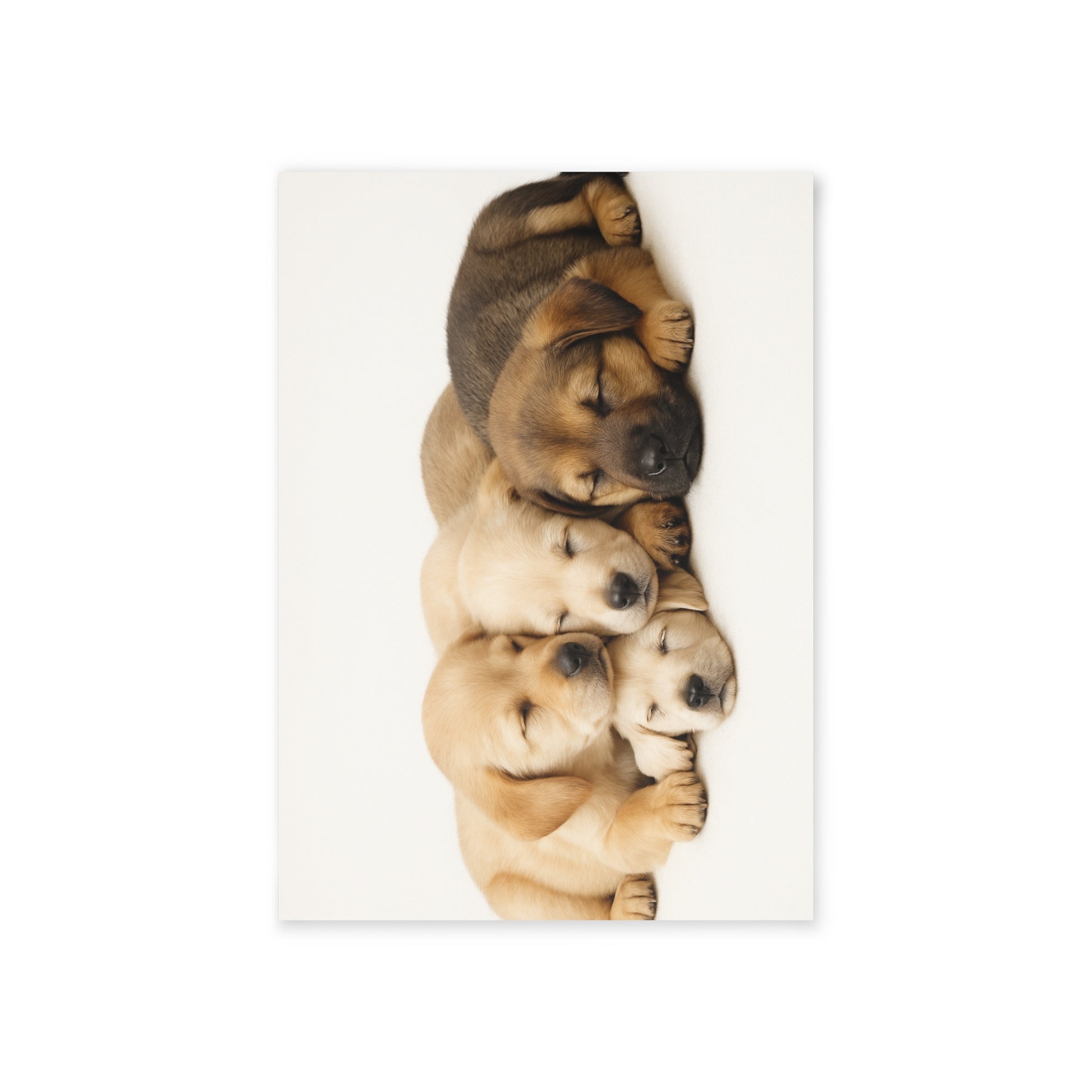 Sleeping Puppies Note Card – Adorable Dog Lovers Stationery with Envelope