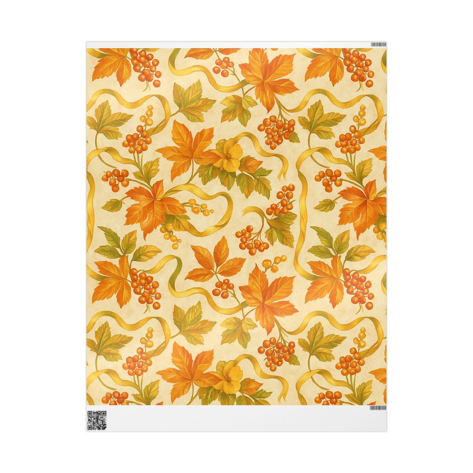 Autumn Harvest Leaves Wrapping Paper – Warm Fall Foliage Gift Wrap