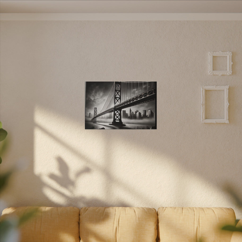 Horizontal Golden Gate Bridge Black & White Wall Art – Dramatic San Francisco Photography Print in Black Frame (2 of 3)