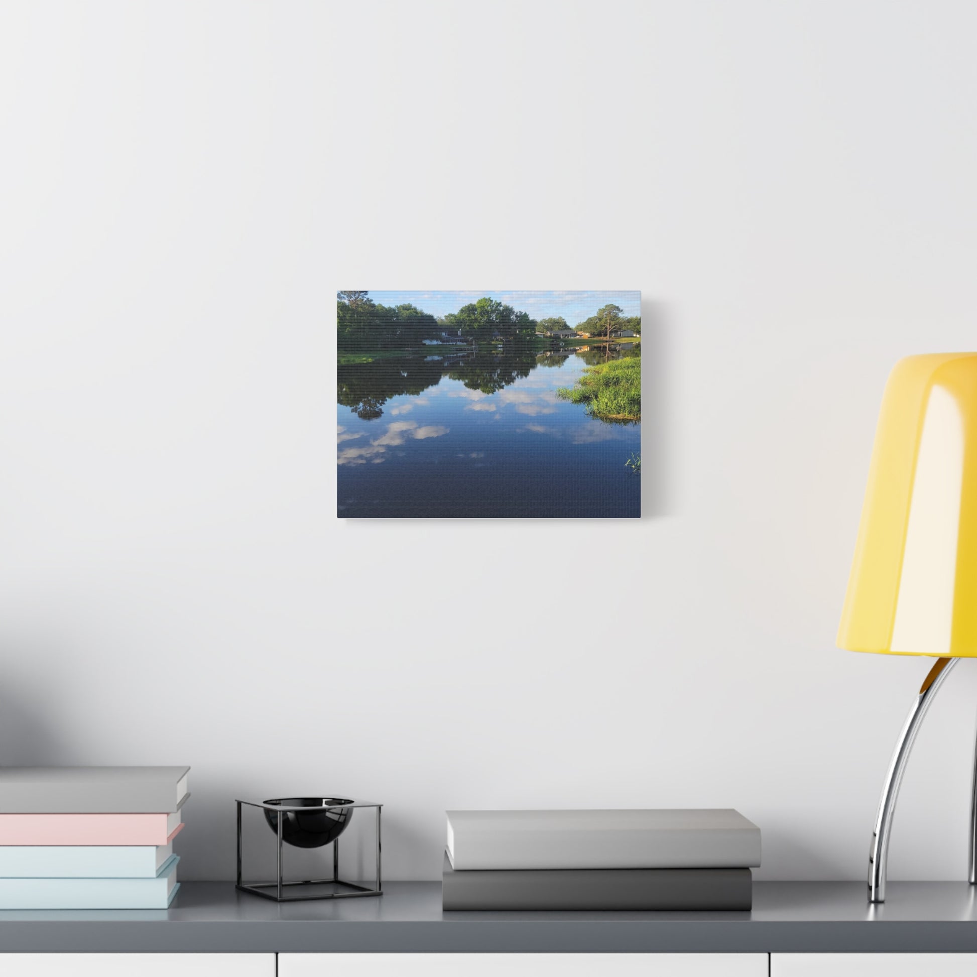 Serene Lake Landscape Reflection - Stretched Canvas Artwork
