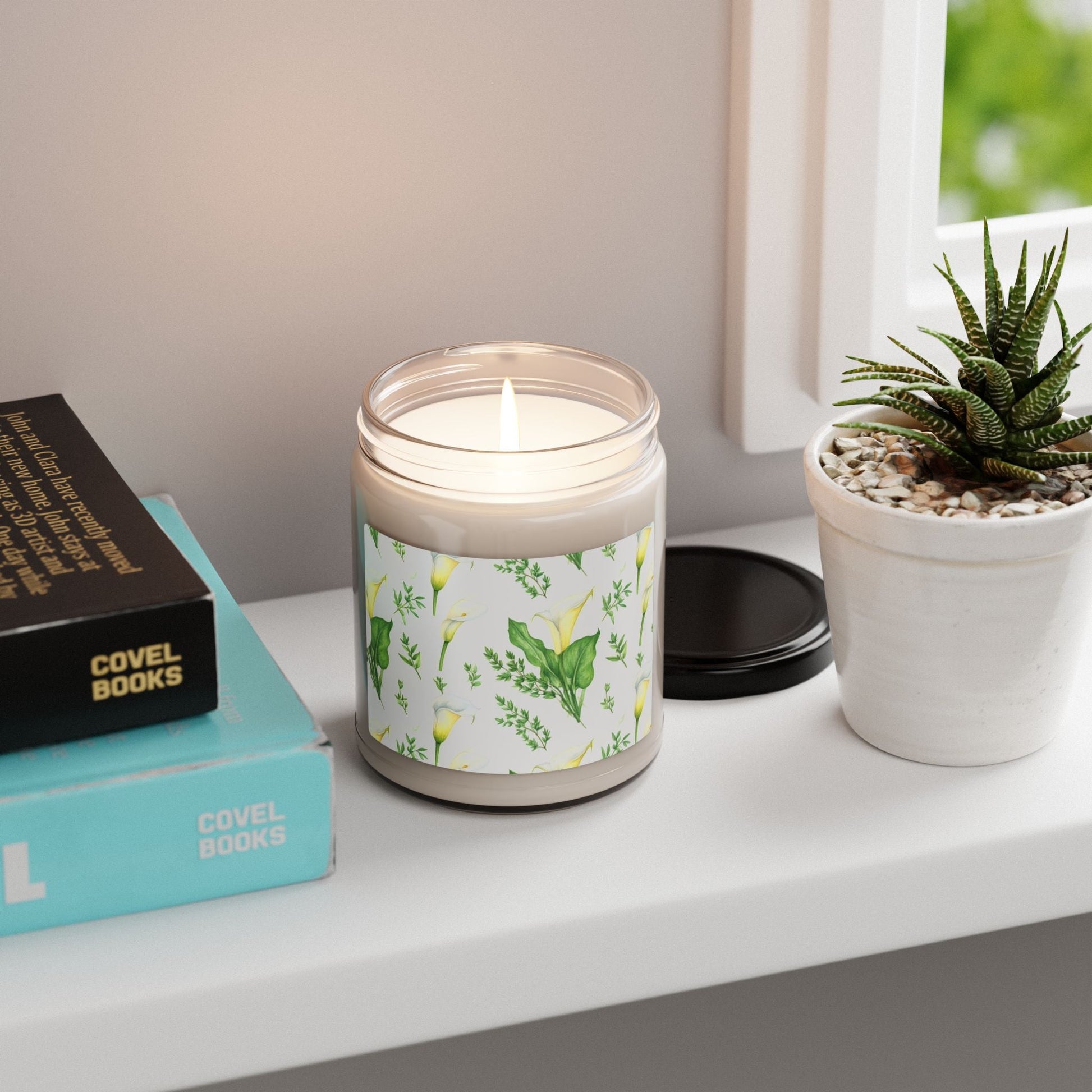 Calla Lily Botanical Soy Candle with Floral Art Label