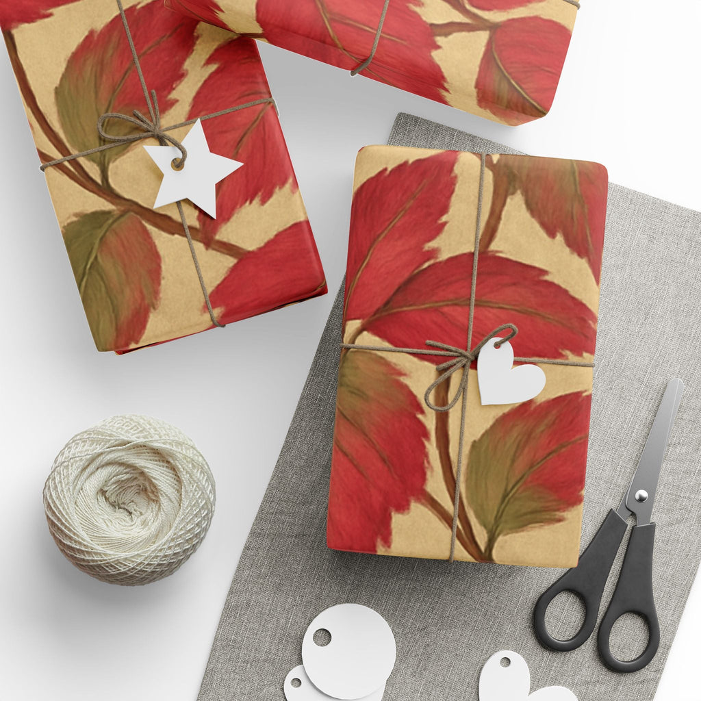 Red Marigold Vintage Wrapping Paper
