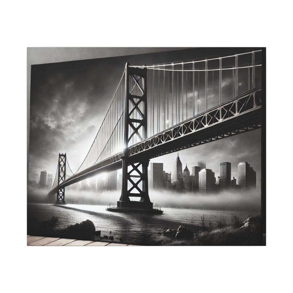 Horizontal Golden Gate Bridge Black & White Wall Art – Dramatic San Francisco Photography Print in Black Frame (2 of 3)