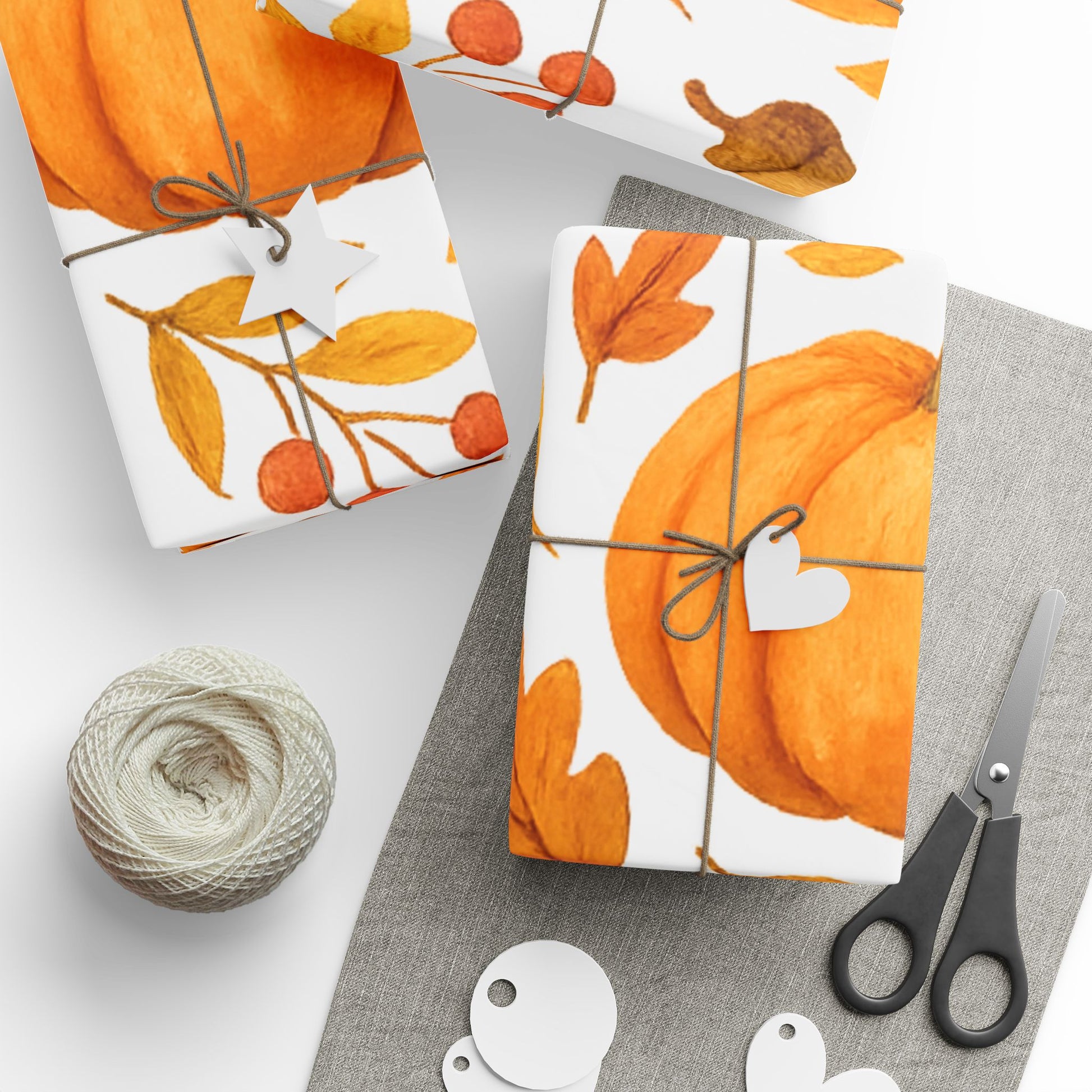 Autumn Pumpkin Wrapping Paper, Fall Gift Wrap, Seasonal Packaging, Thanksgiving Decor, Eco-Friendly Gift Wrap