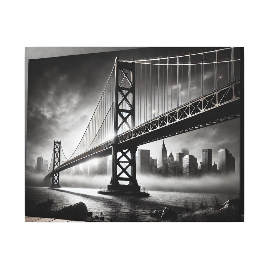 Horizontal Golden Gate Bridge Black & White Wall Art – Dramatic San Francisco Photography Print in Black Frame (2 of 3)