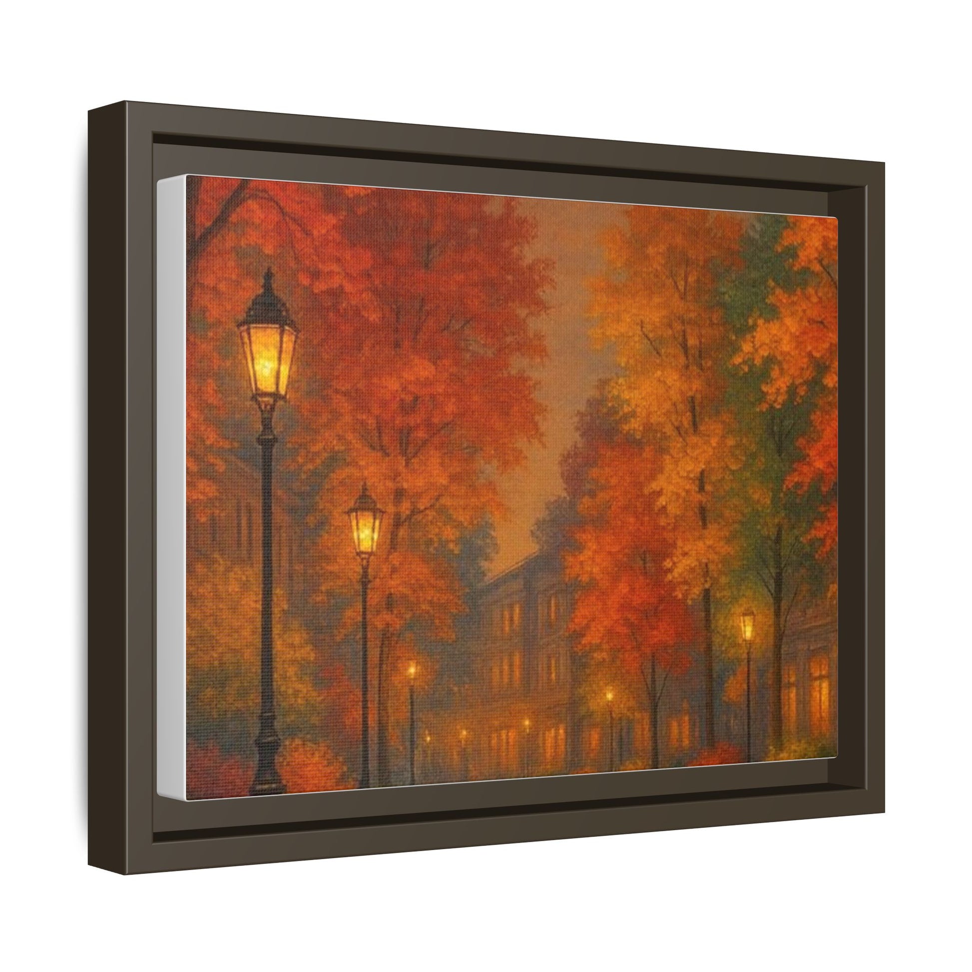 Autumn Cityscape Canvas Art – Warm Fall Skyline Wall Décor