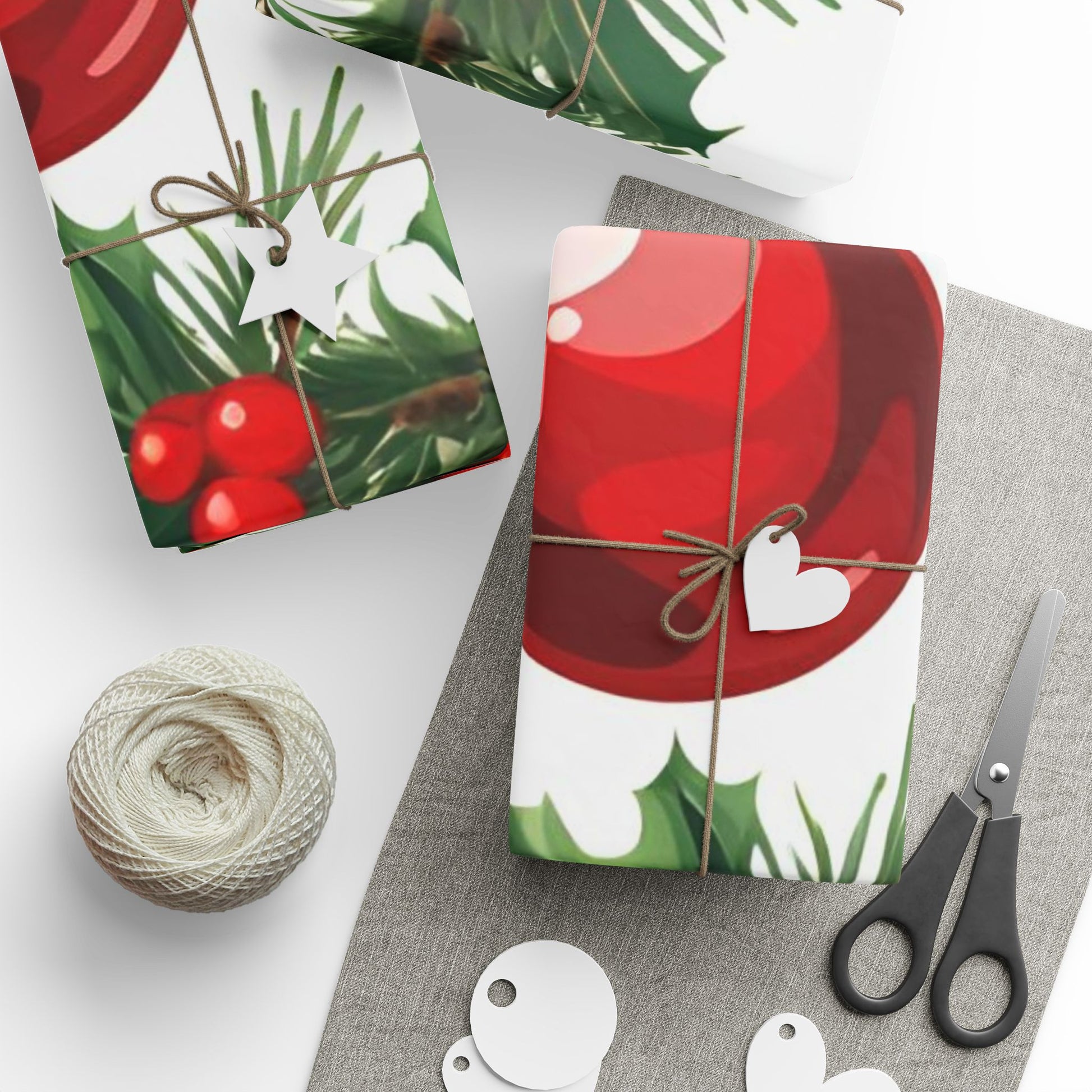 Santa and Toy Soldiers Christmas Wrapping Paper – Festive Ornaments and Holly Design