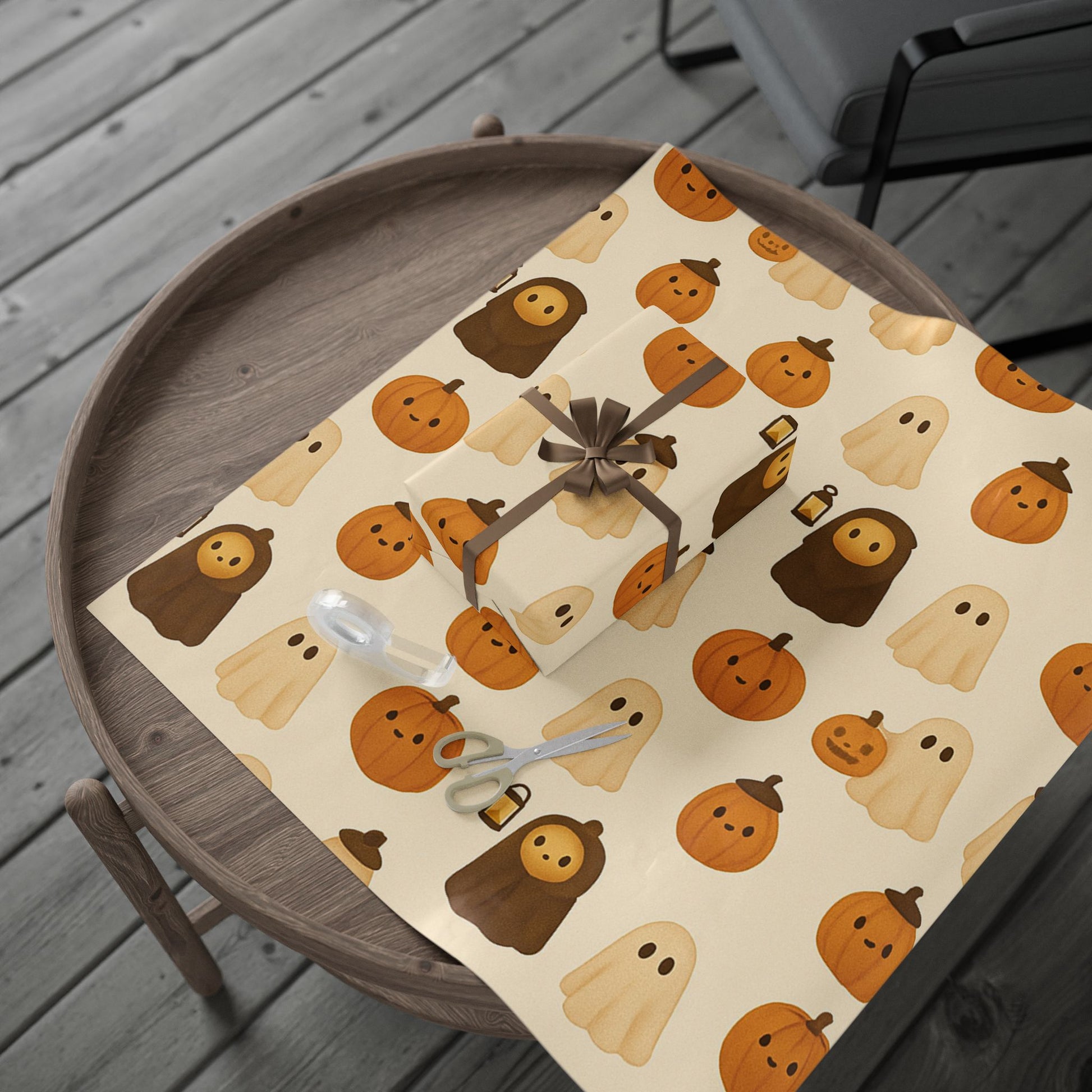 Halloween Enchanted Companions Wrapping Paper, Fall Party Supplies, Eco-Friendly Packaging