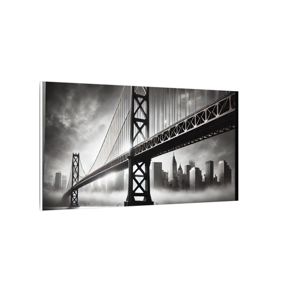 Horizontal Golden Gate Bridge Black & White Wall Art – Dramatic San Francisco Photography Print in Black Frame (2 of 3)