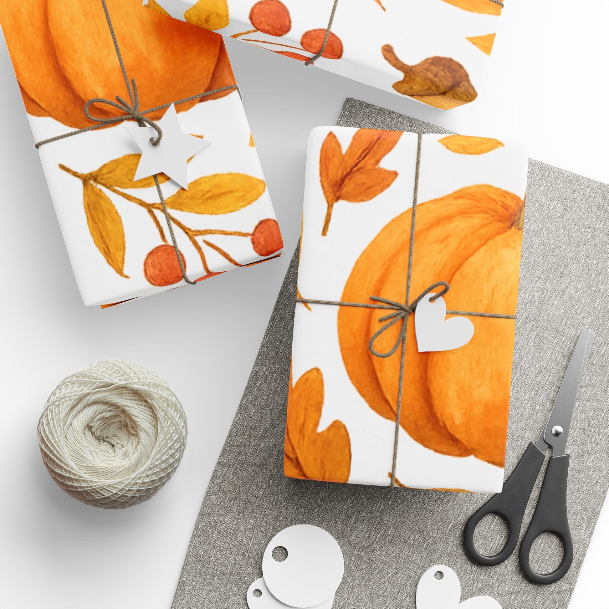 Autumn Pumpkin Wrapping Paper, Fall Gift Wrap, Seasonal Packaging, Thanksgiving Decor, Eco-Friendly Gift Wrap