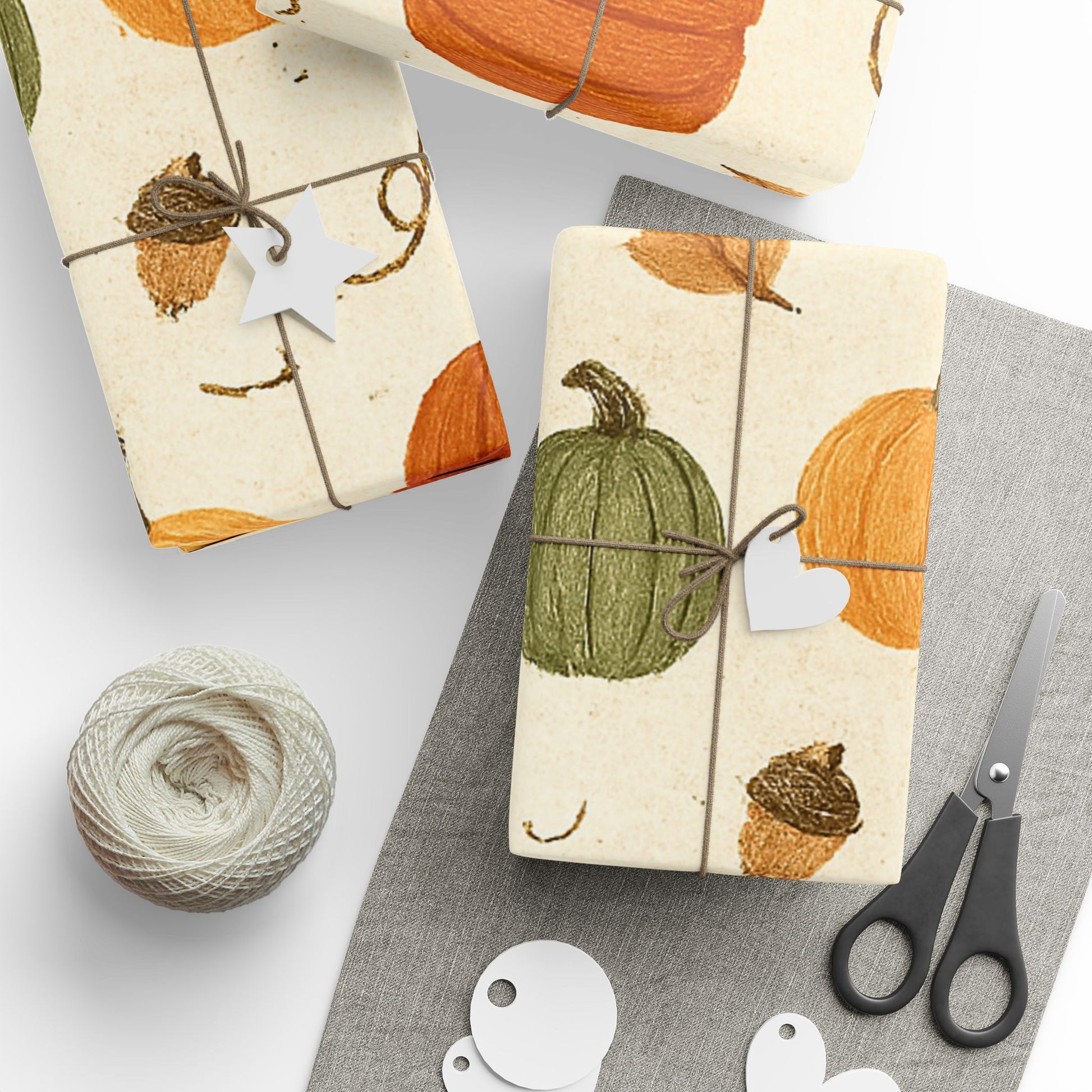 Autumn Multi Pumpkin Wrapping Paper – Elegant Fall Gift Wrap for Thanksgiving & Harvest Gifts