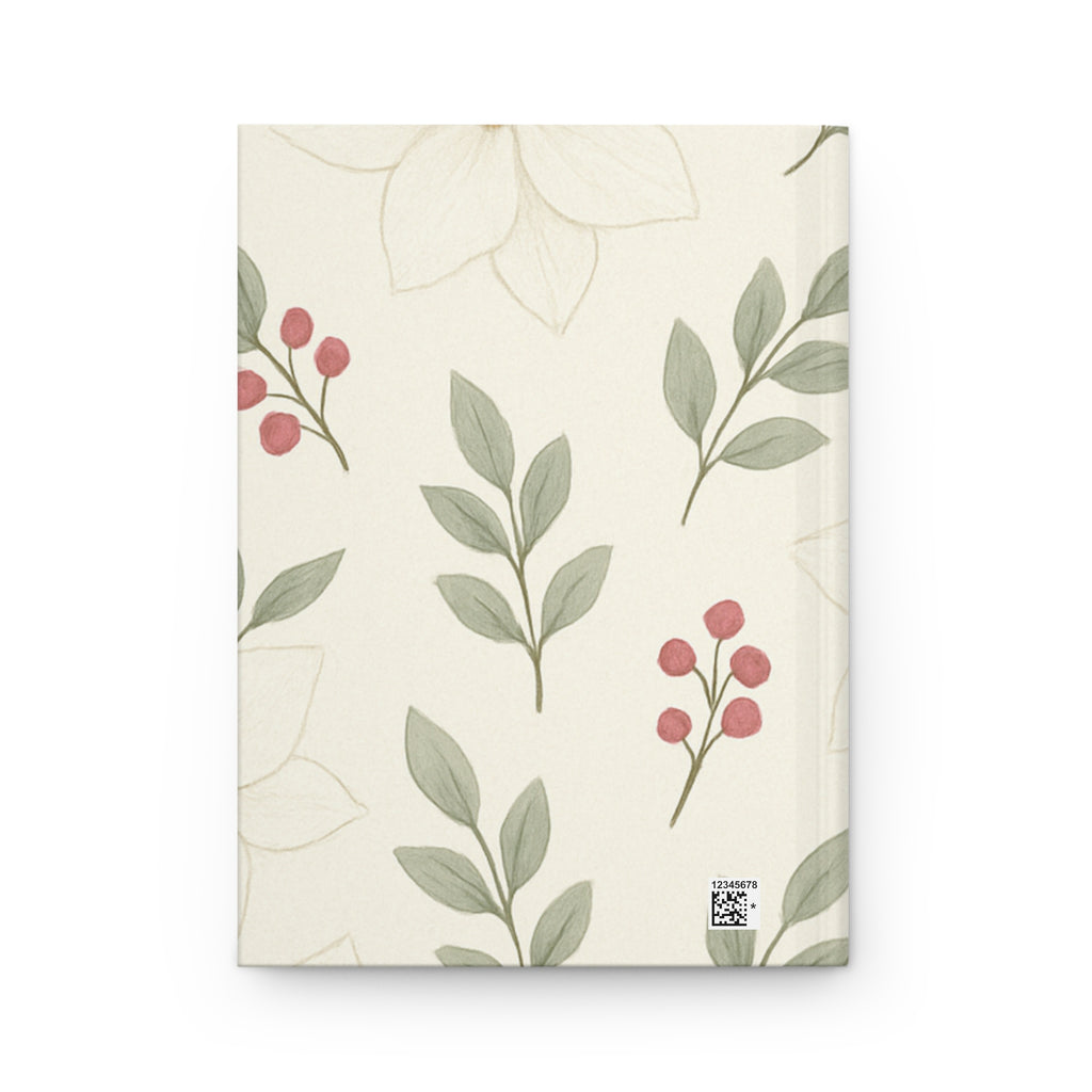 Elegant Botanical Hardcover Journal – Cream Background with Berries & Florals