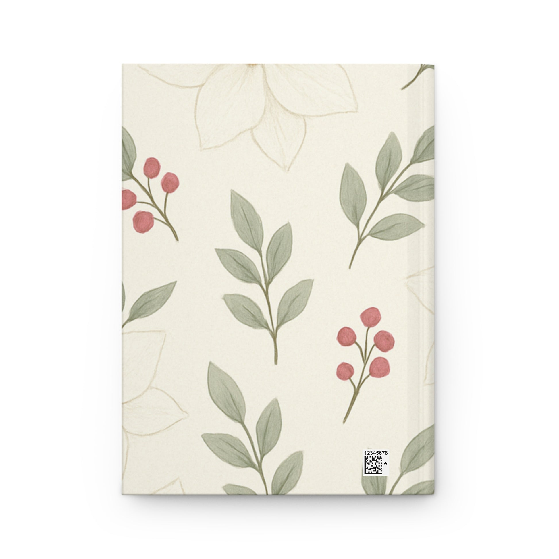 Elegant Botanical Hardcover Journal – Cream Background with Berries & Florals