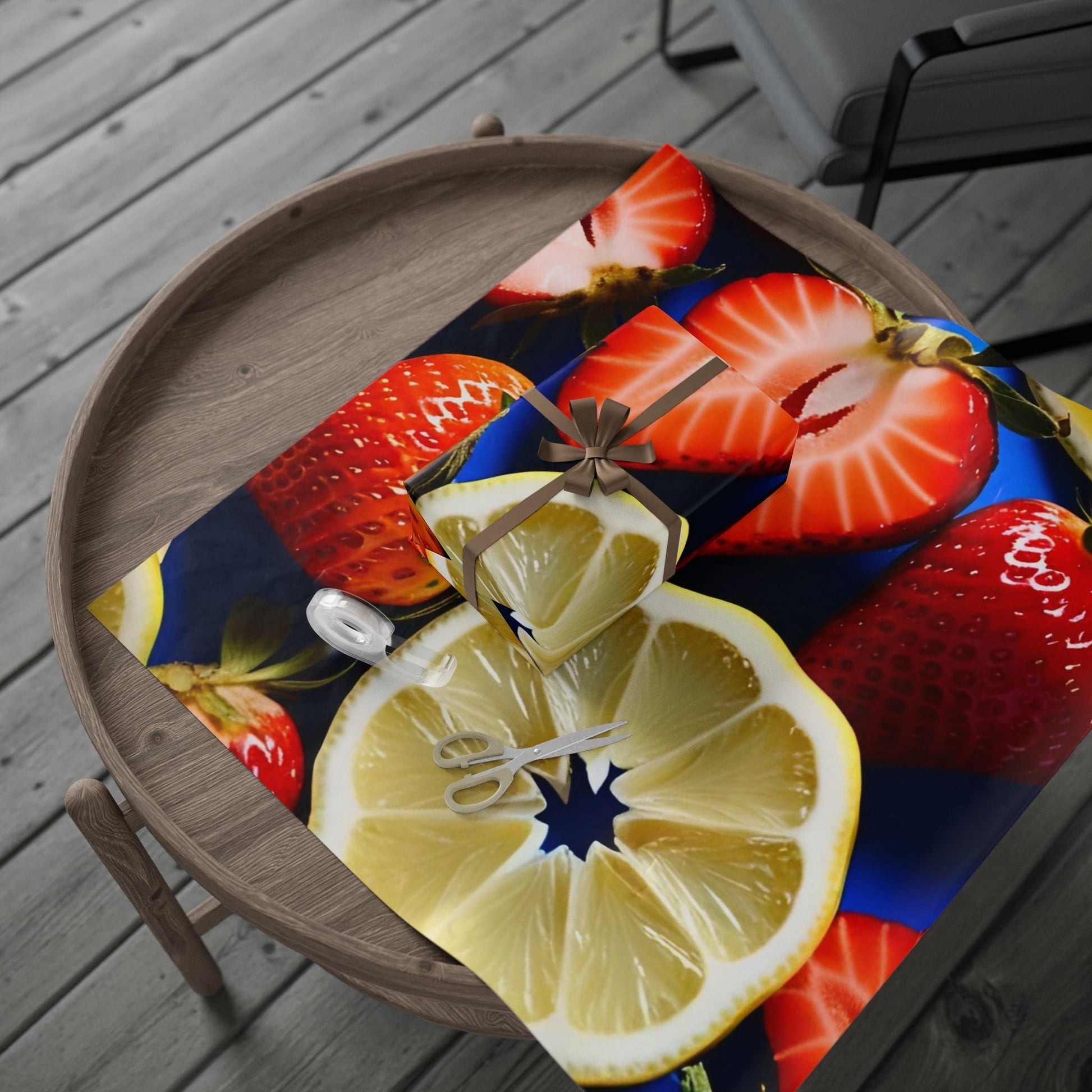 Vibrant Fruit-Themed Wrapping Paper for Festive Occasions