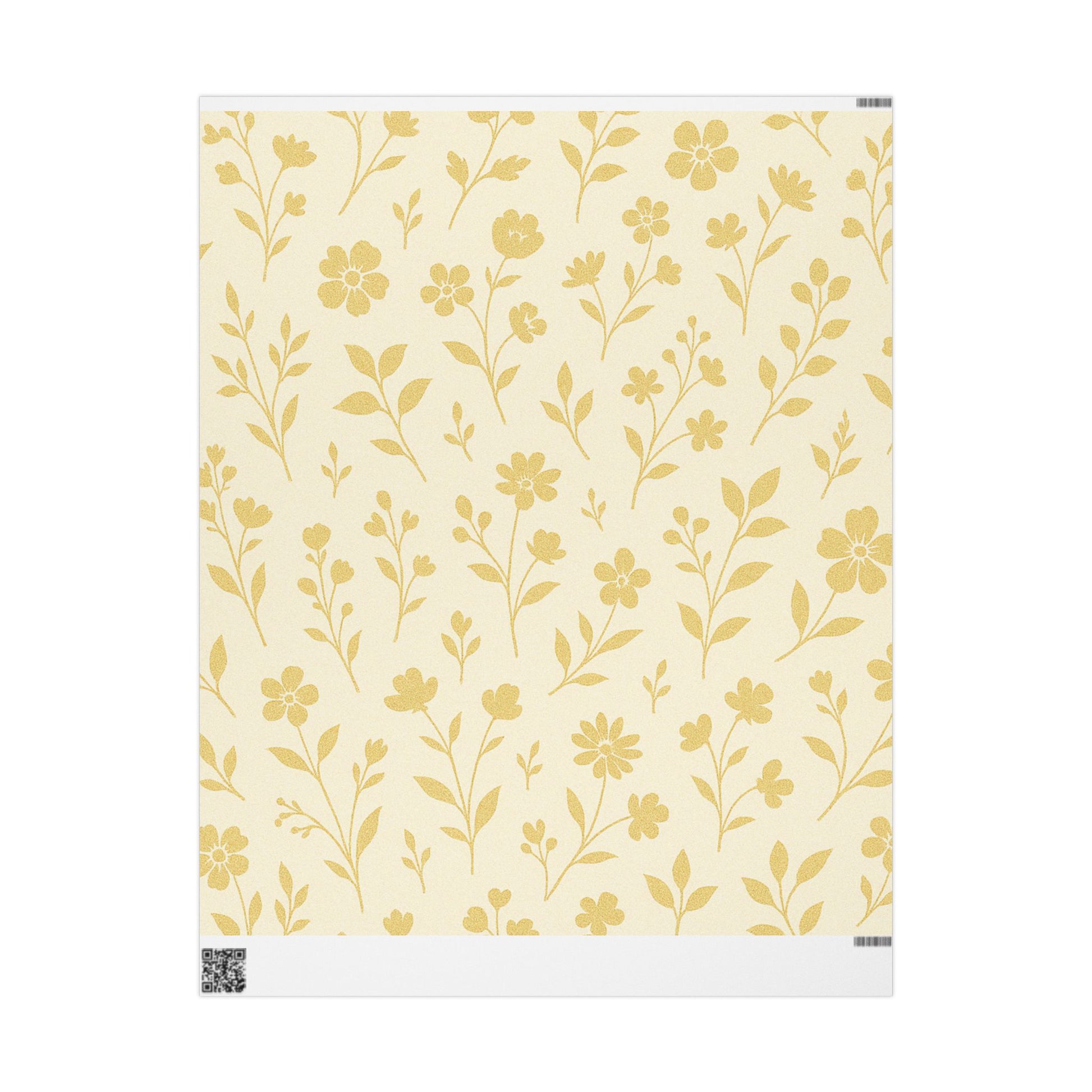 Golden Marigold Wrapping Paper – Elegant Floral Gift Wrap