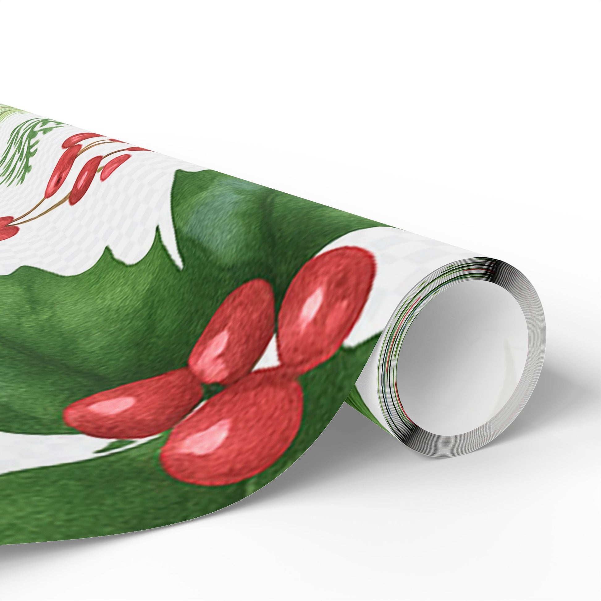 Whispers of Winter Watercolor Holly & Pine Wrapping Paper – Elegant Botanical Christmas Gift Wrap - Ana