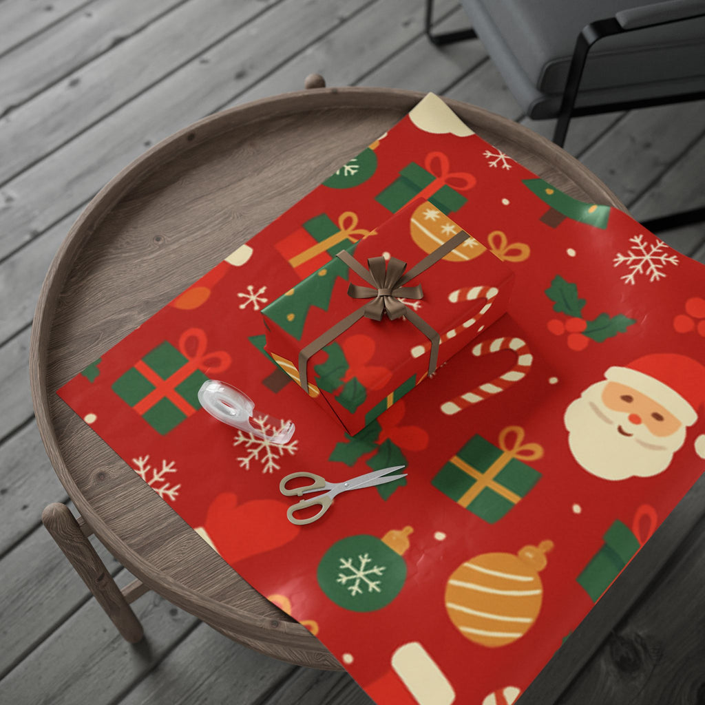 Festive Santa & Holiday Cheer Wrapping Paper – Bright Christmas Gift Wrap