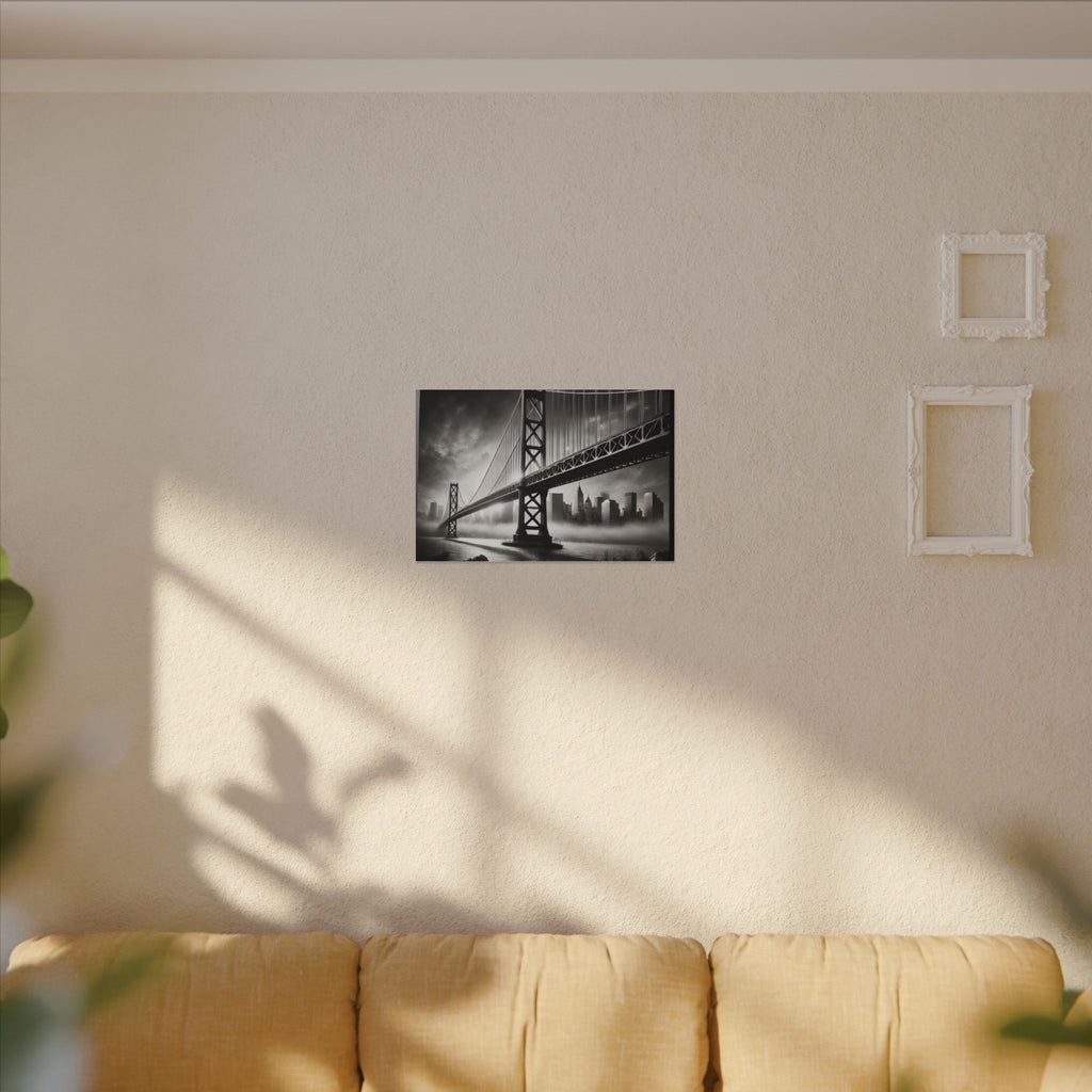 Horizontal Golden Gate Bridge Black & White Wall Art – Dramatic San Francisco Photography Print in Black Frame (2 of 3)