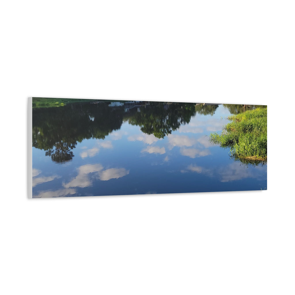Serene Lake Landscape Reflection - Stretched Canvas Artwork
