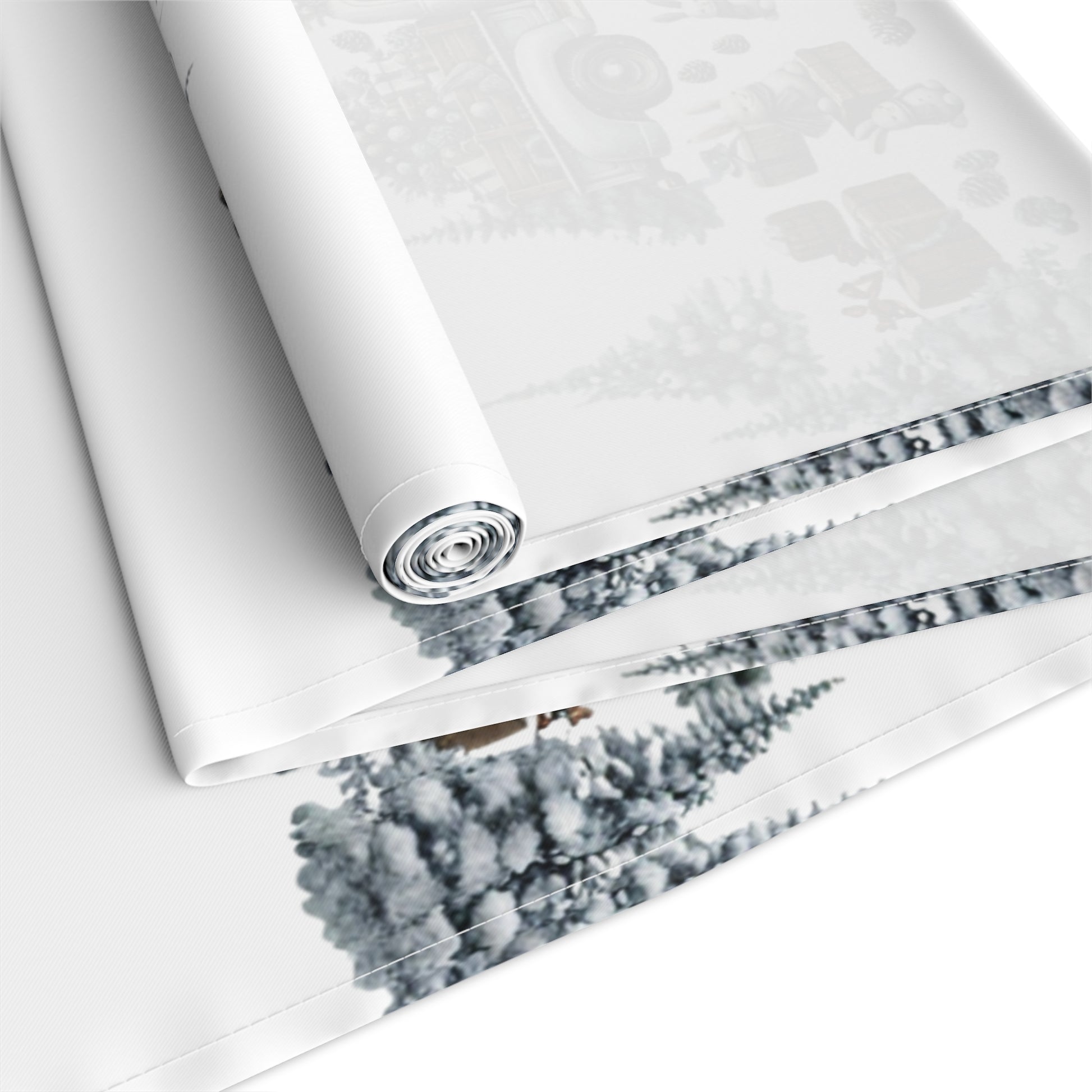 Whispers of Winter – Christmas Barn Table Runner | Rustic Holiday Table Décor by Paper Pleasures - Cotton/Poly