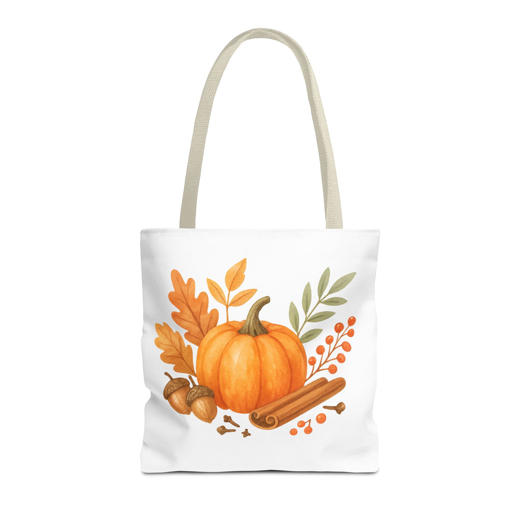 Pumpkin & Autumn Leaves Tote Bag – Fall Market Farmhouse Style Carryall