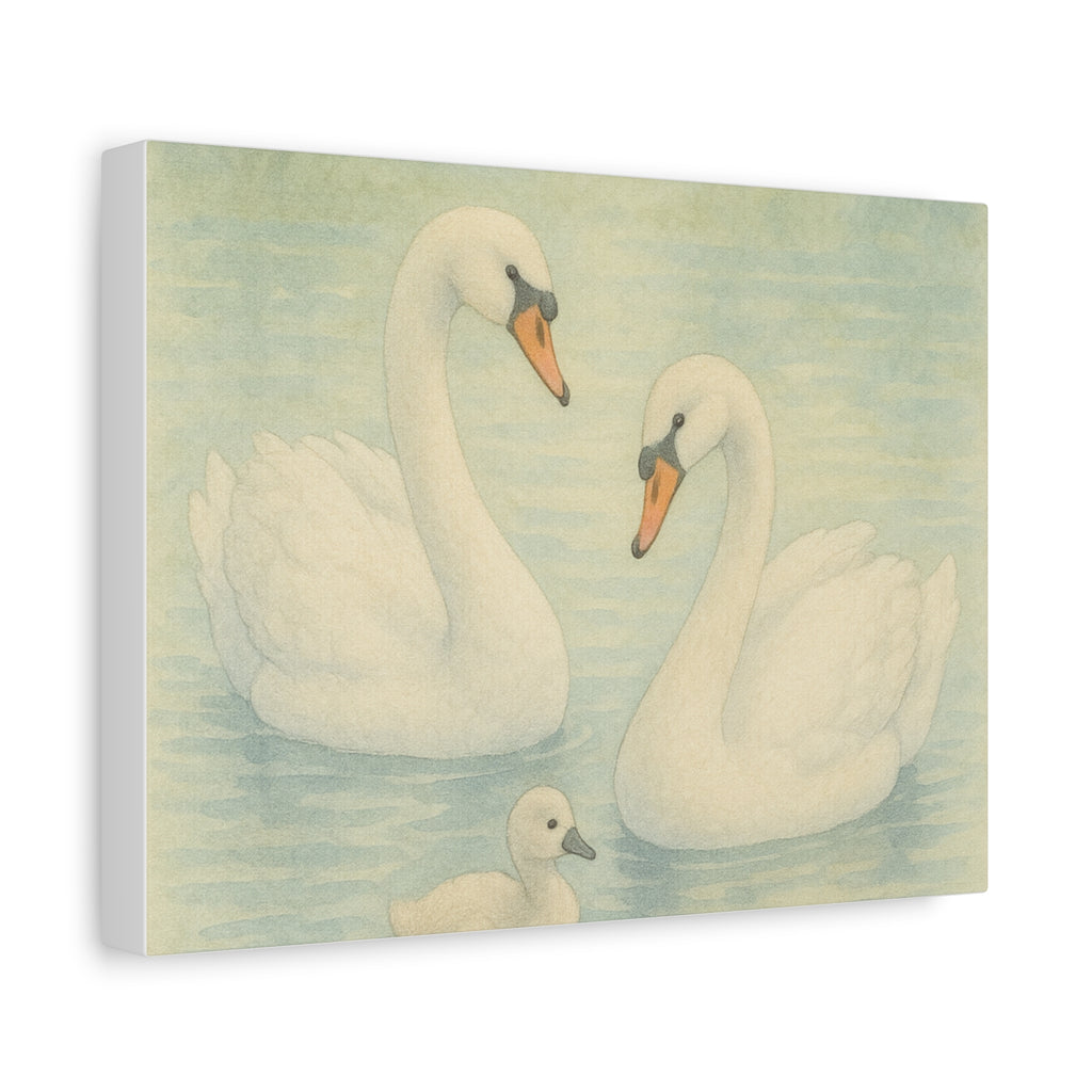 The Swan Family on Matte Canvas, Stretched, 1.25"
