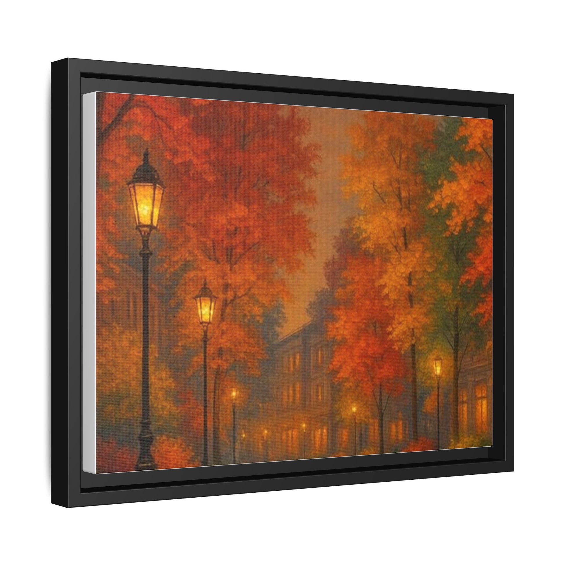 Autumn Cityscape Canvas Art – Warm Fall Skyline Wall Décor