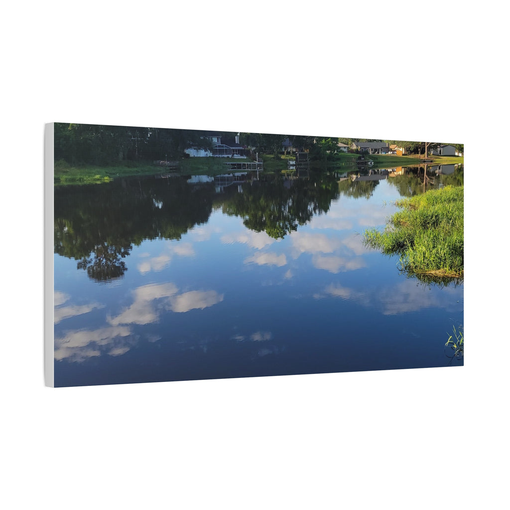 Serene Lake Landscape Reflection - Stretched Canvas Artwork