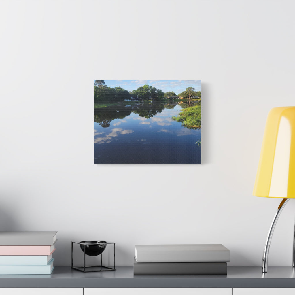Serene Lake Landscape Reflection - Stretched Canvas Artwork