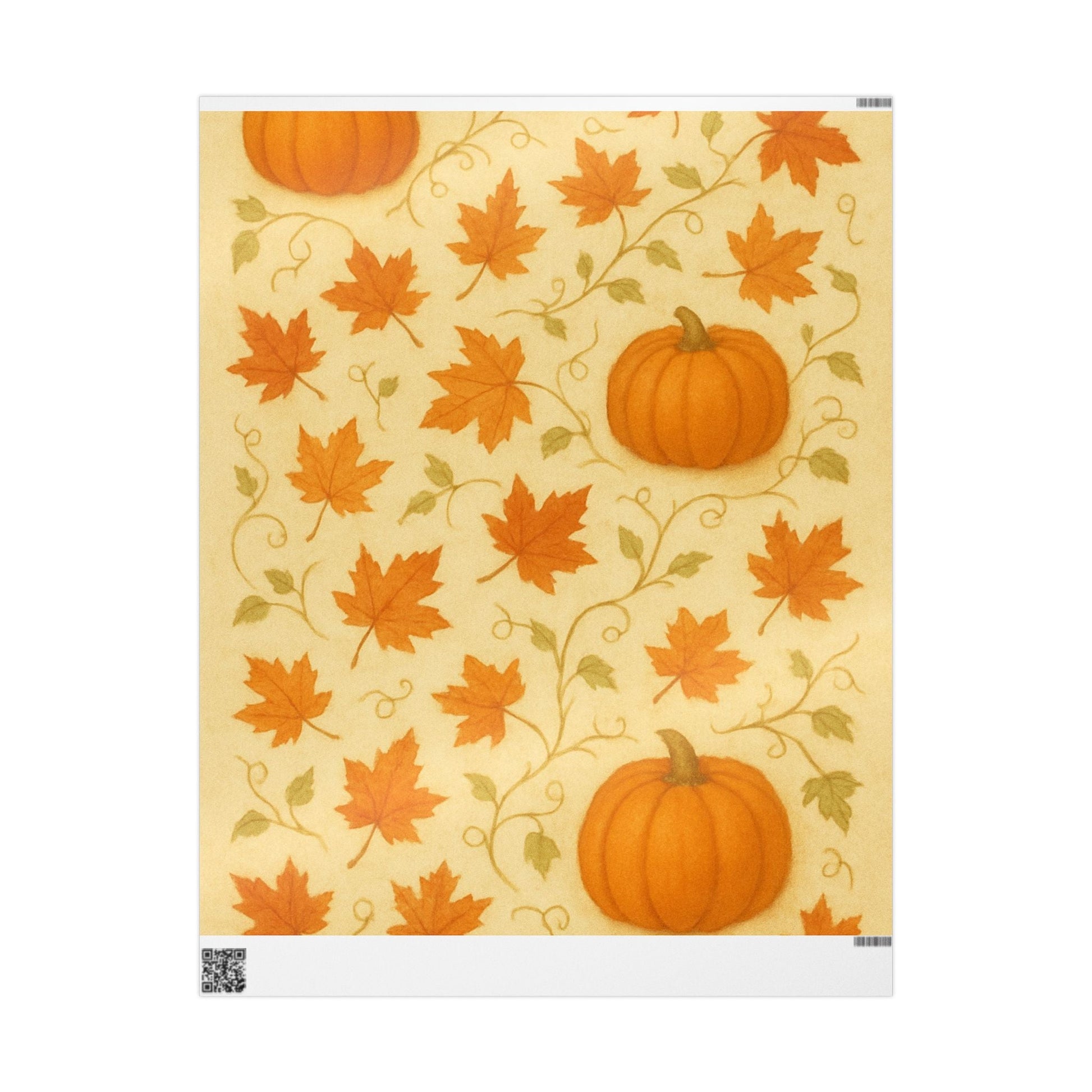 Pumpkins & Leaves Wrapping Paper