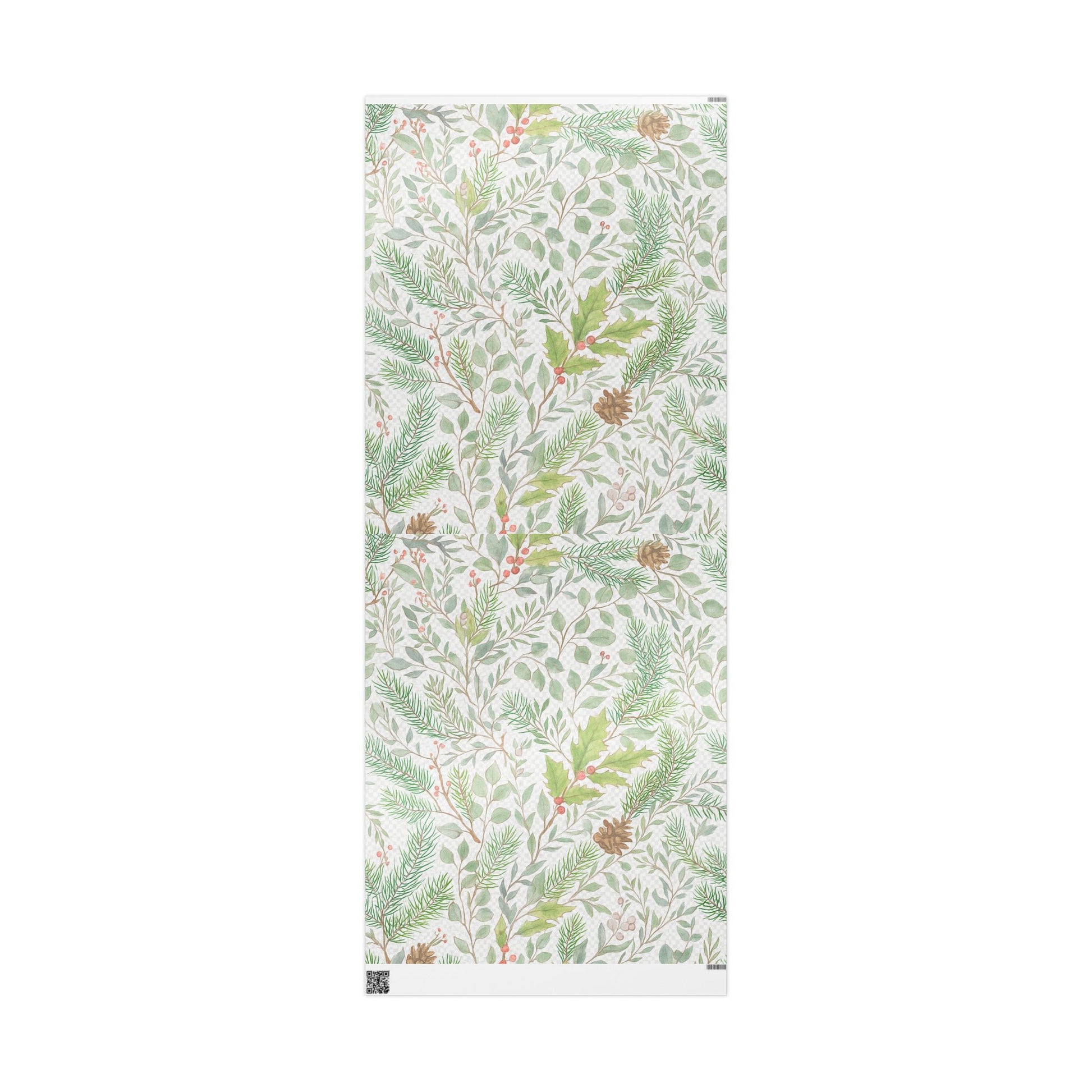 Whispers of Winter Botanical Wrapping Paper – Elegant Evergreen and Berry Christmas Gift Wrap – Ana