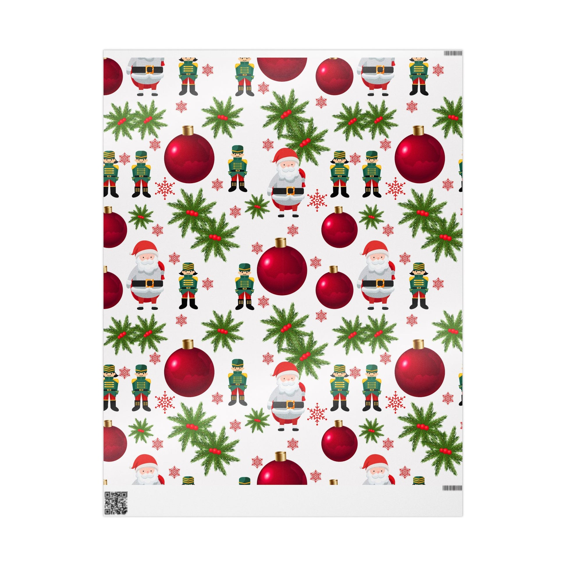 Santa & Nutcracker Christmas Wrapping Paper - Festive Winter Wrapping Paper - Holiday Spirit