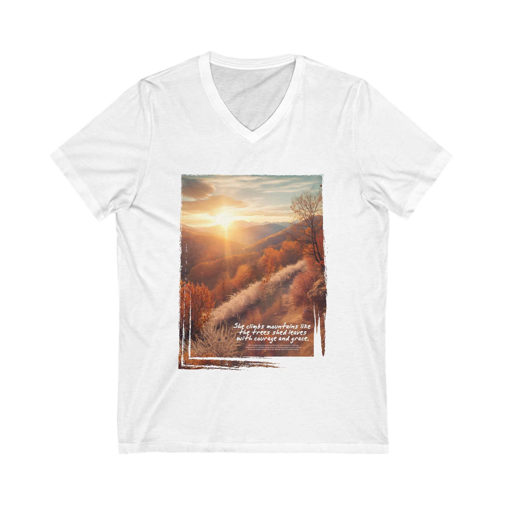 Mountain Sunset Motivational T-Shirt – Courage and Grace Wall Art