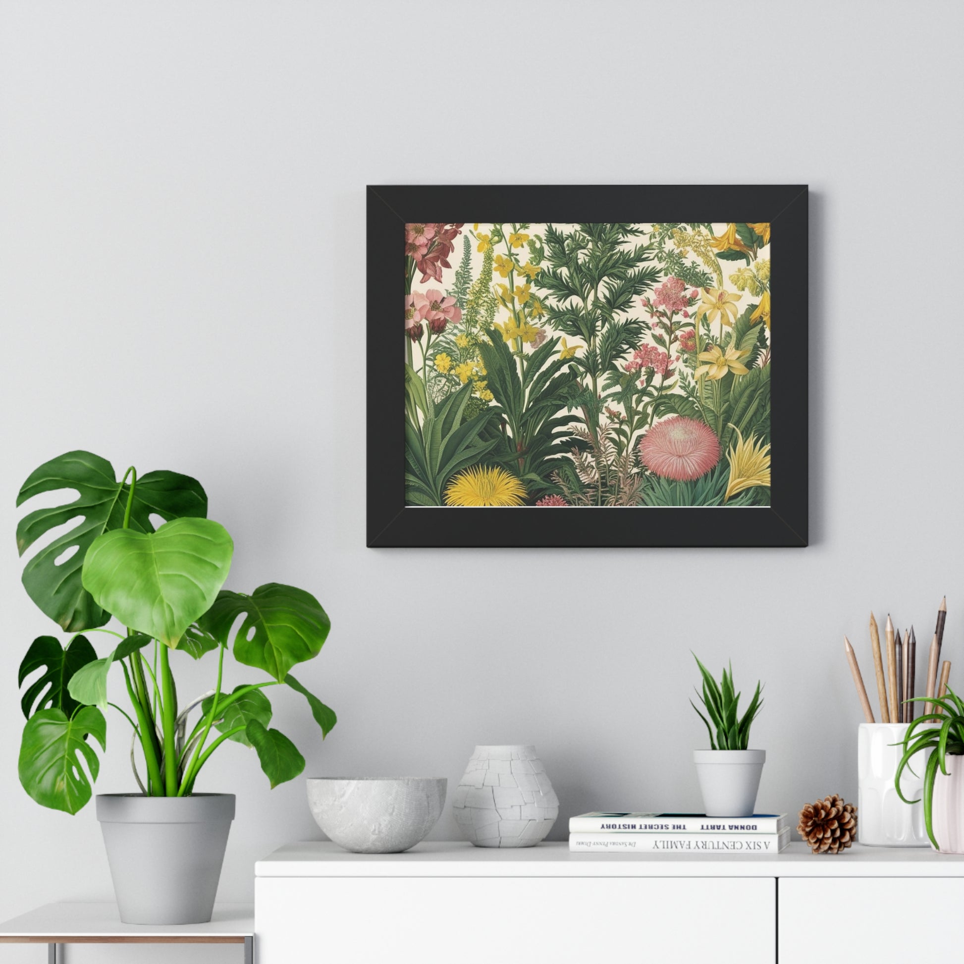 "Zinnia" – Framed Botanical Watercolor Print, Exclusive Botanical Series