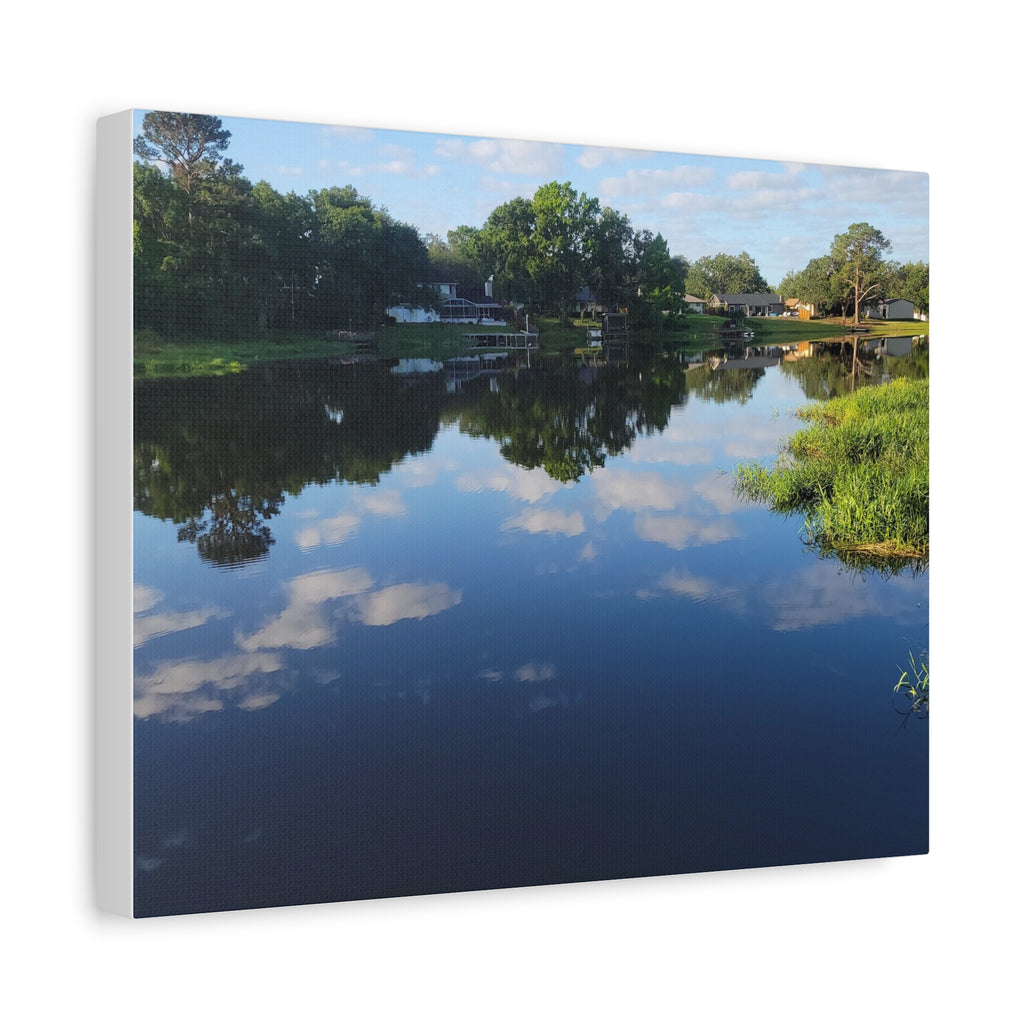Serene Lake Landscape Reflection - Stretched Canvas Artwork