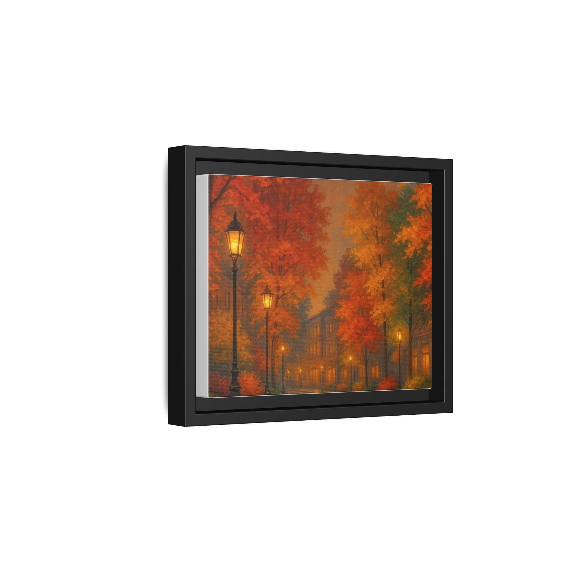 Autumn Cityscape Canvas Art – Warm Fall Skyline Wall Décor