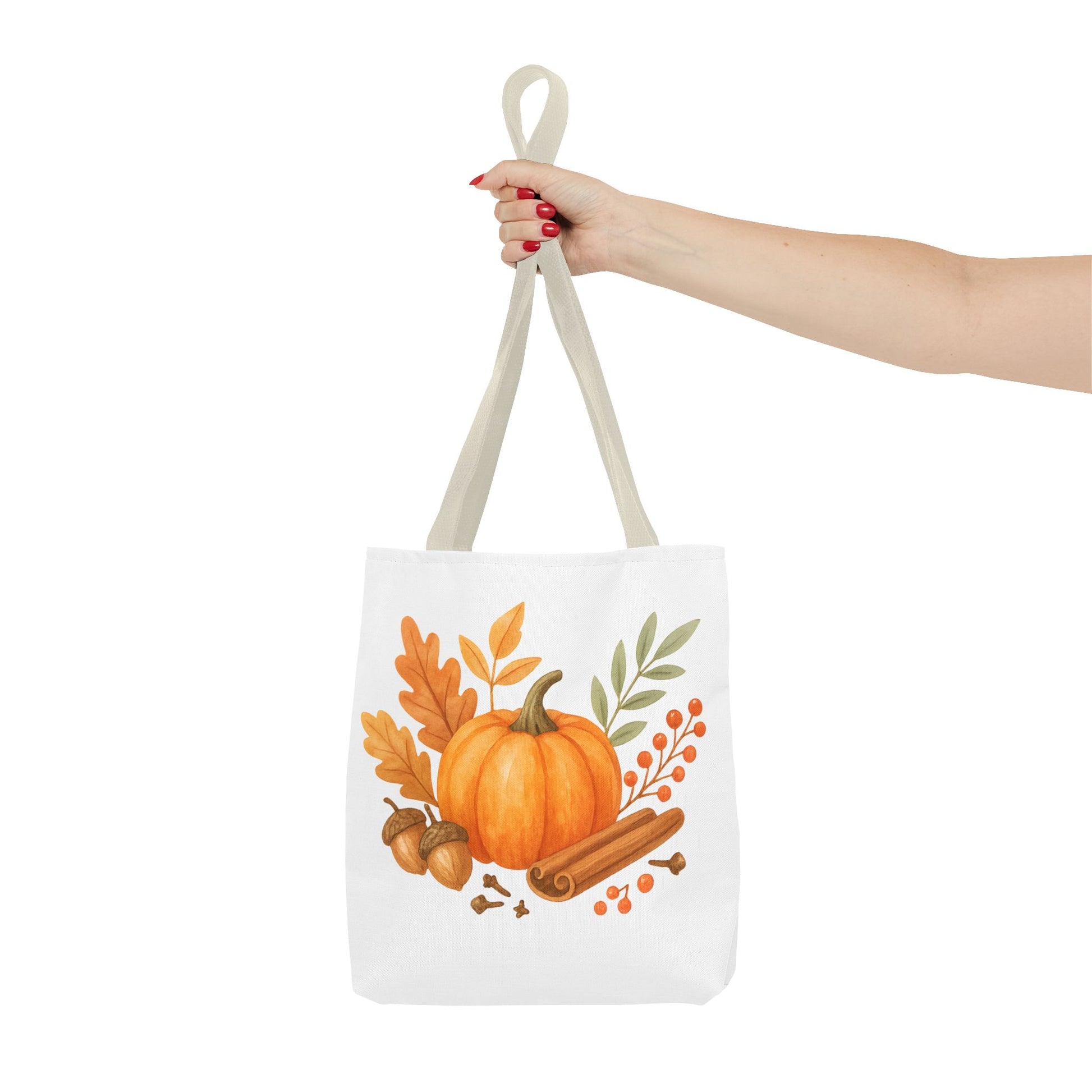 Pumpkin & Autumn Leaves Tote Bag – Fall Market Farmhouse Style Carryall
