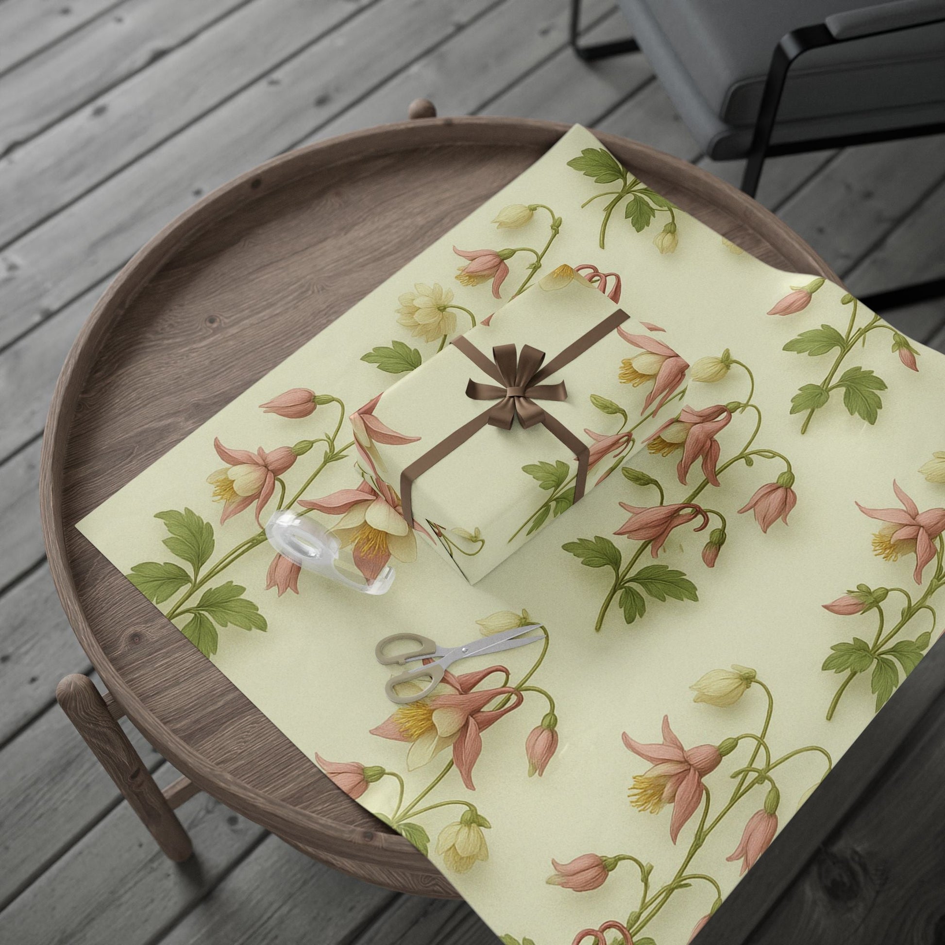 Blushing Bells – Vintage Floral Wrapping Paper, Part 1 of the Bellflower Heirloom Series