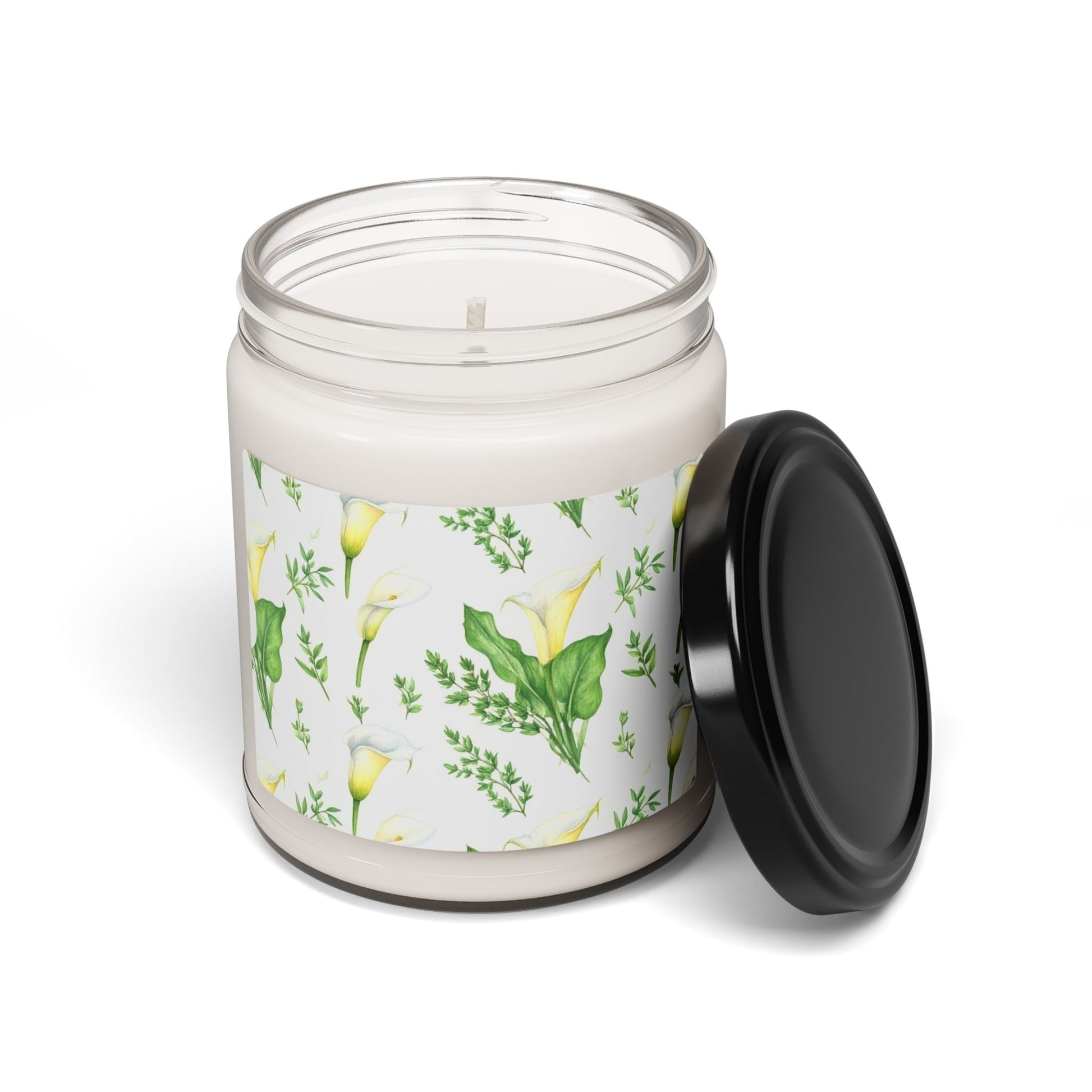 Calla Lily Botanical Soy Candle with Floral Art Label