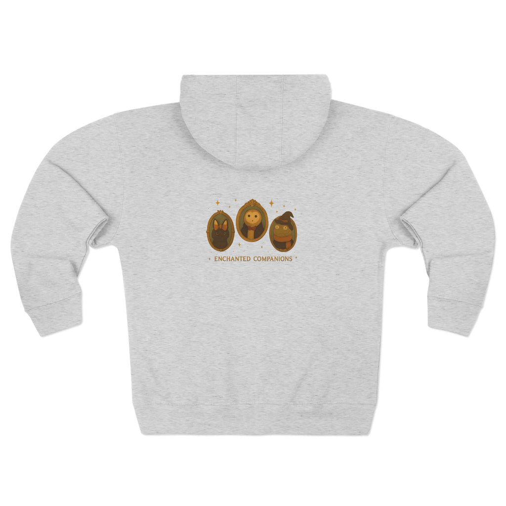 Enchanted Comrades Unisex Zip Hoodie | Cozy Gift for Friends, Casual Wear, Fall Layering, Birthday Present, Hooded Sweatshirt