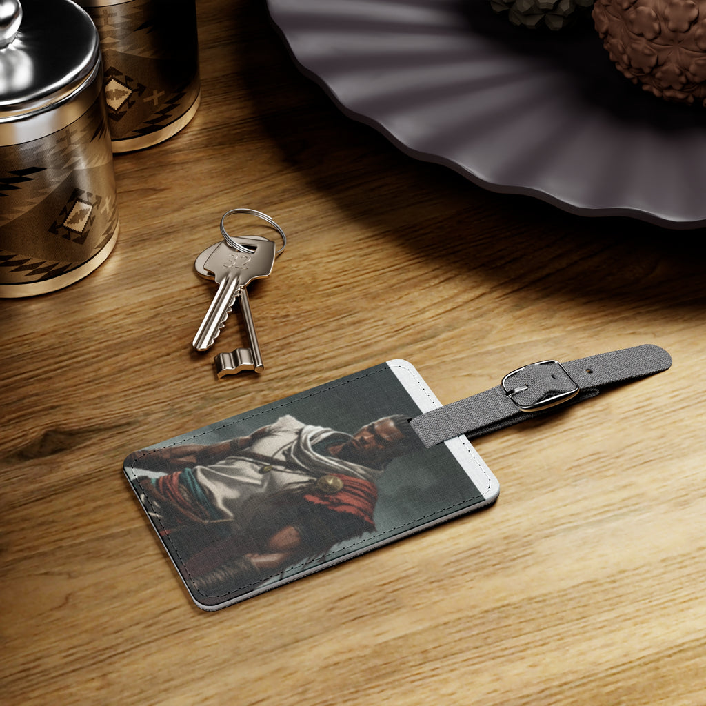 Fantasy Warrior image on Saffiano Polyester Luggage Tag, Rectangle